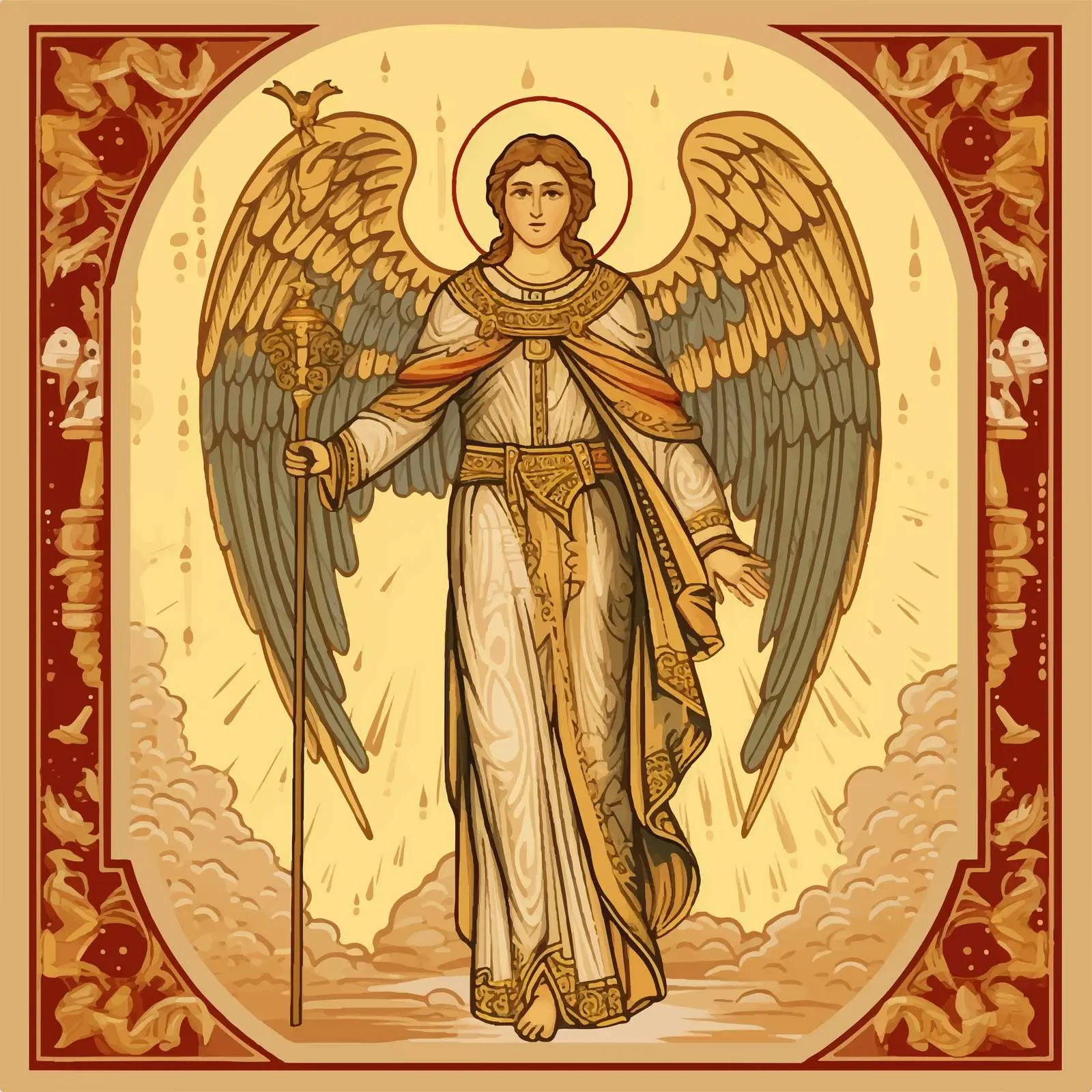 Orthodox Icon of Archangel Gabriel Illustration — free download from Dotvec