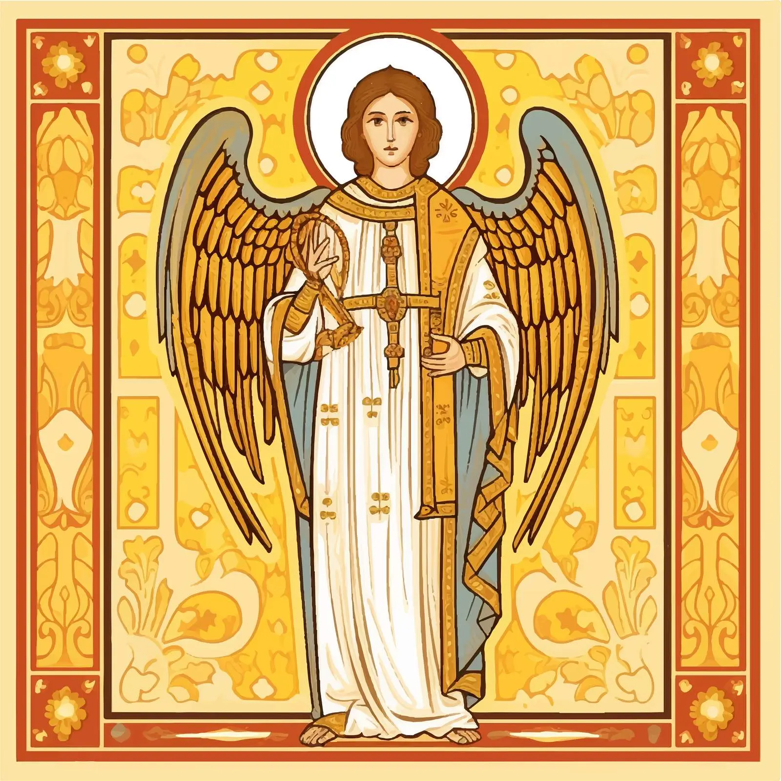 Antique Orthodox Icon of Archangel Gabriel — free download from Dotvec