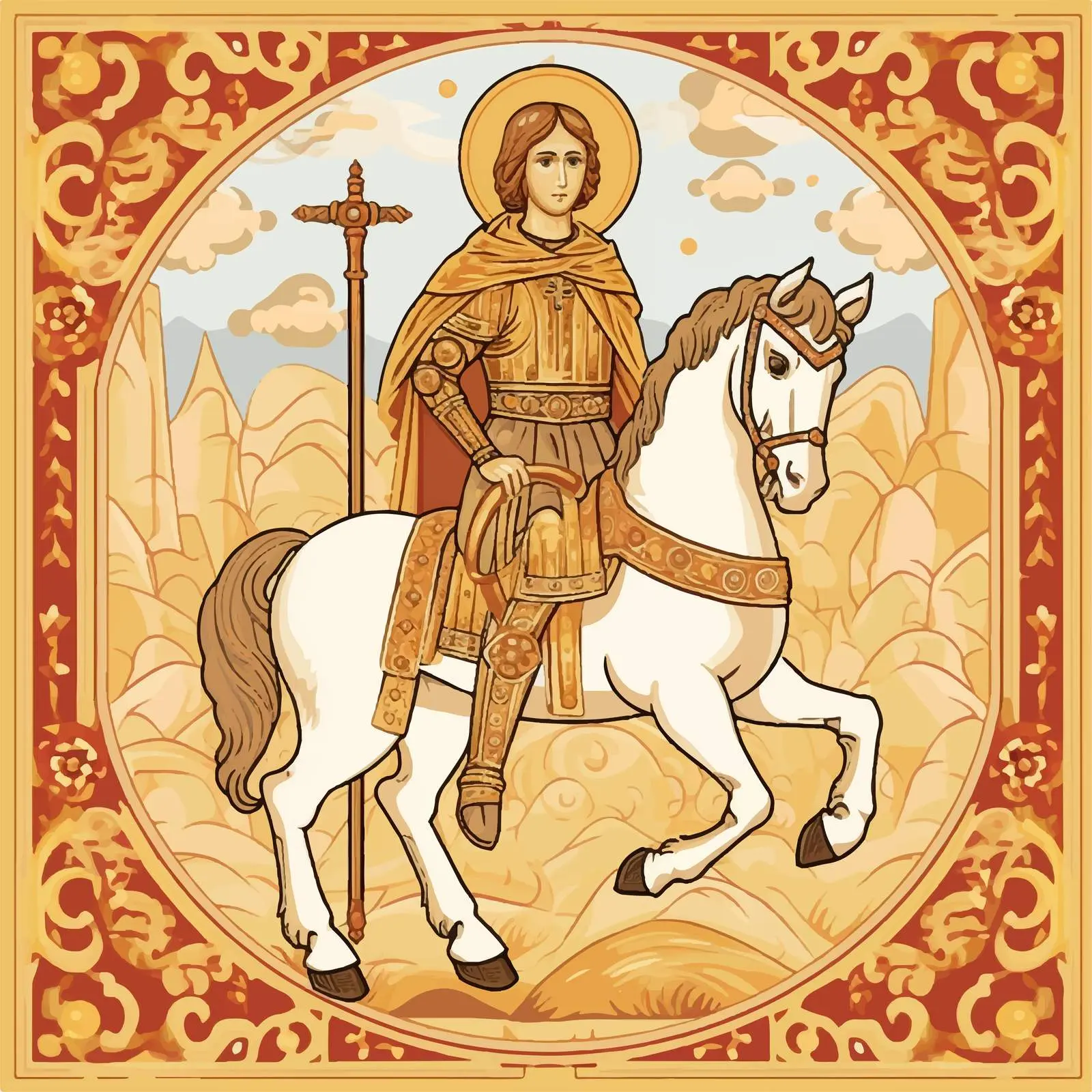 Antique Orthodox Icon of Saint Demetrius — free download from Dotvec