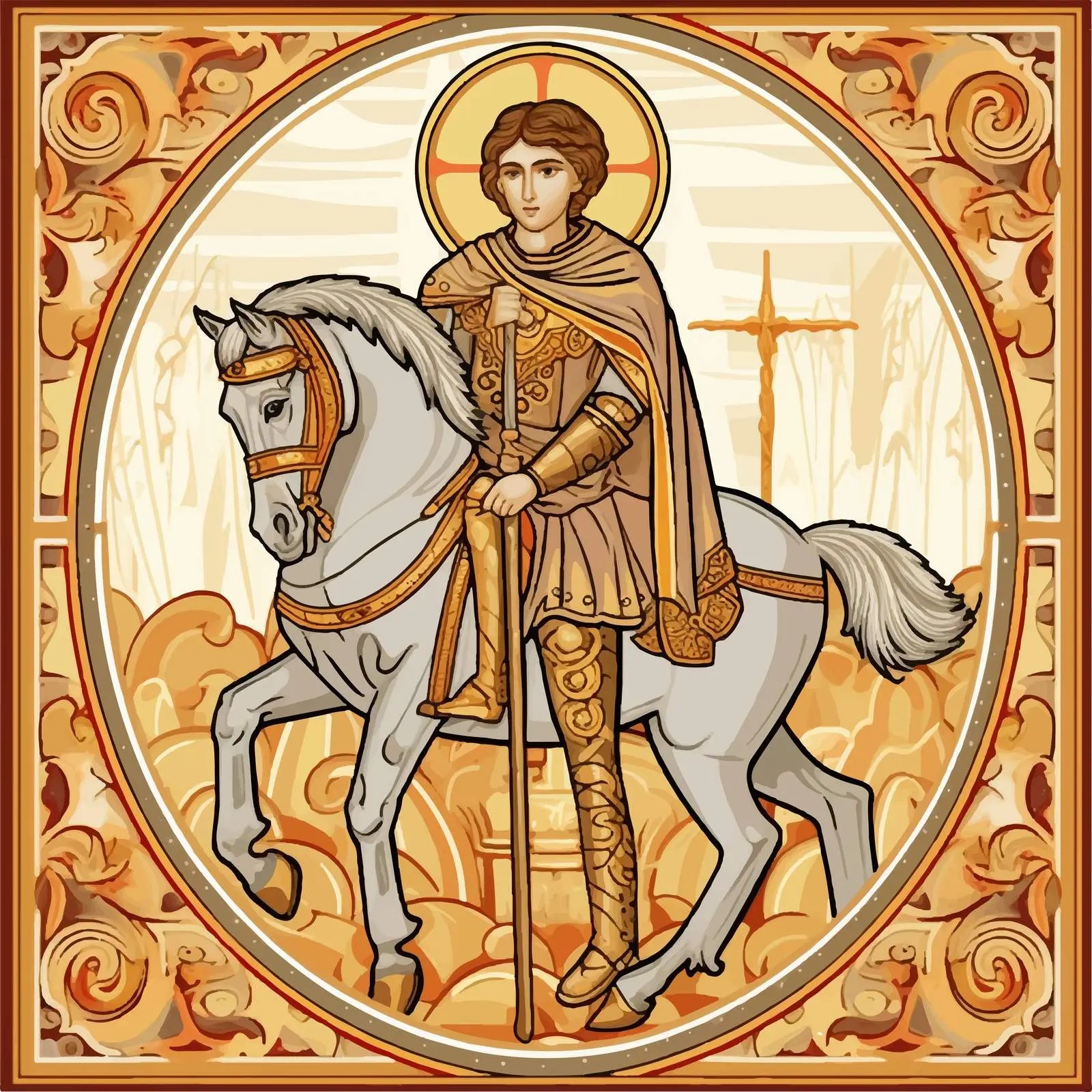 Orthodox Icon of Saint Demetrius Illustration — free download from Dotvec