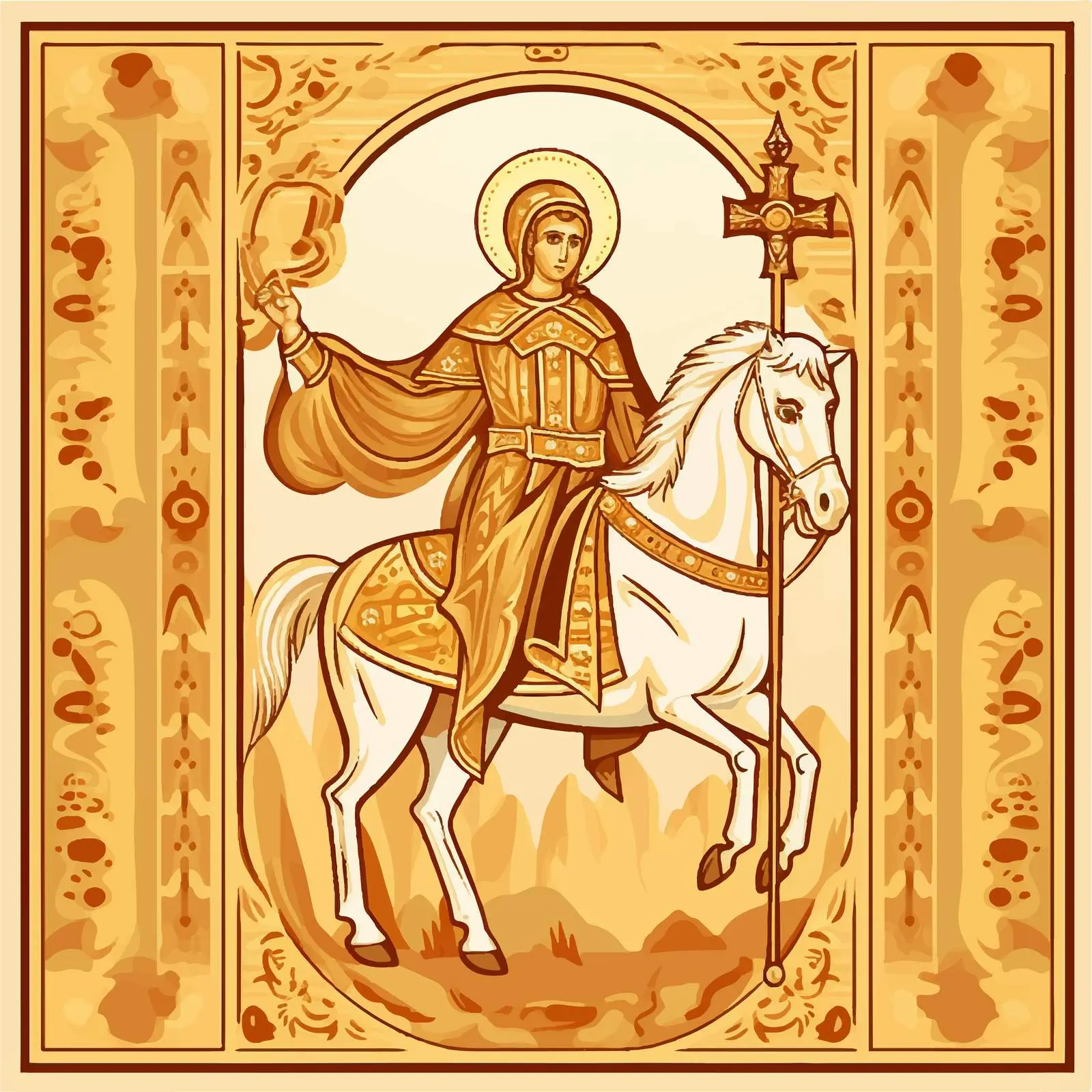 Antique Orthodox Icon of Saint Demetrius – free sainthood image from Dotvec