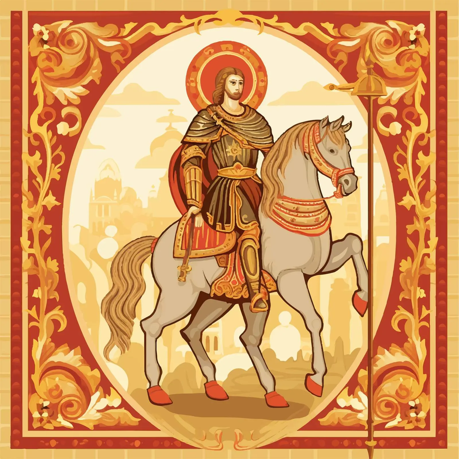 Antique Orthodox Icon of Saint Demetrius — free download from Dotvec