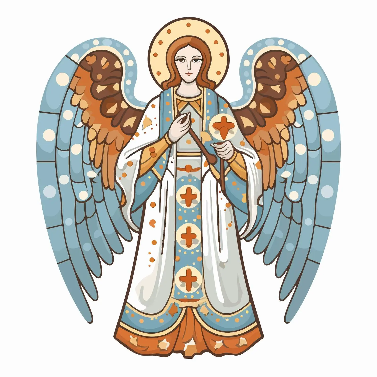 Byzantine Style Angel Illustration Vector — free download from Dotvec