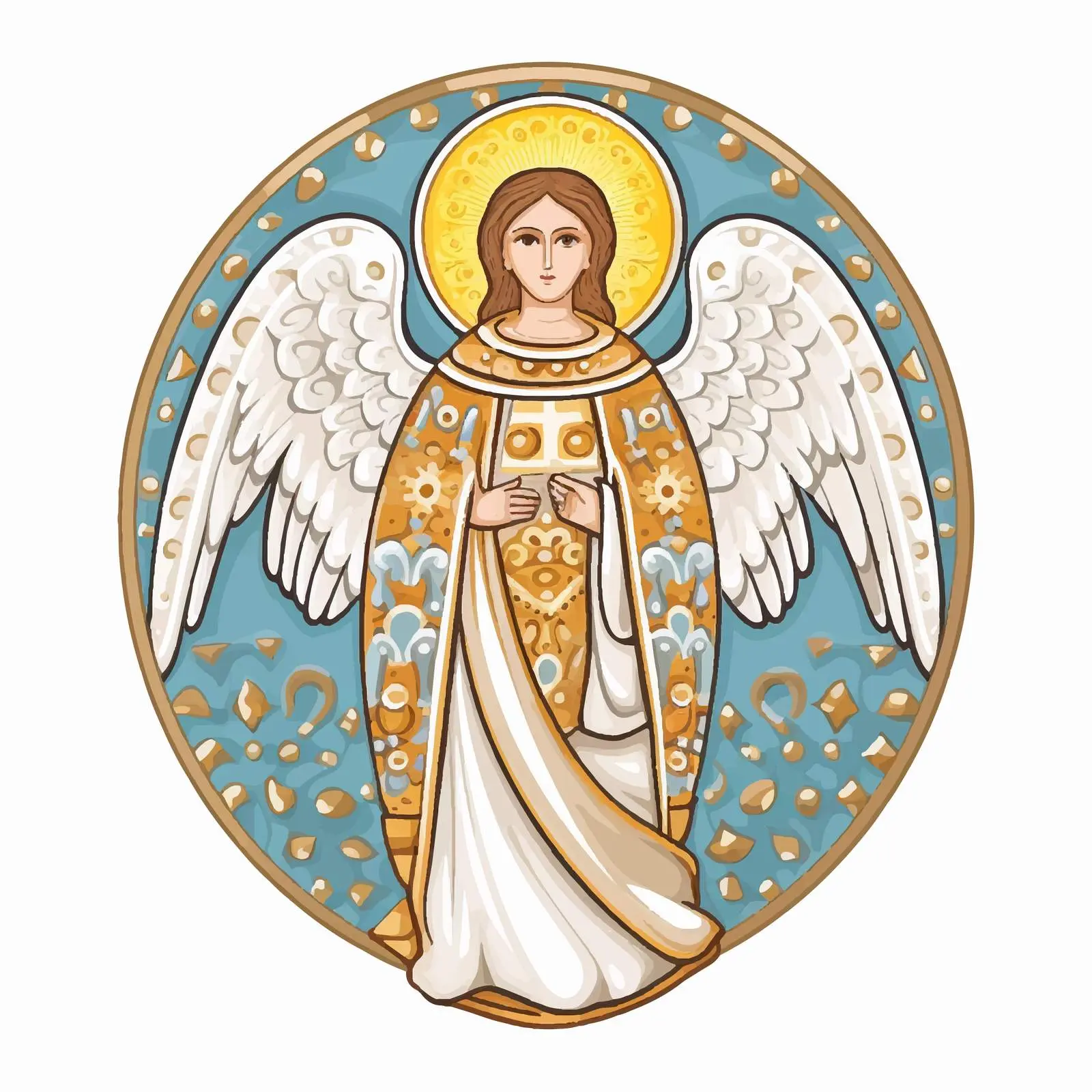 Byzantine Style Angel Illustration Vector — free download from Dotvec