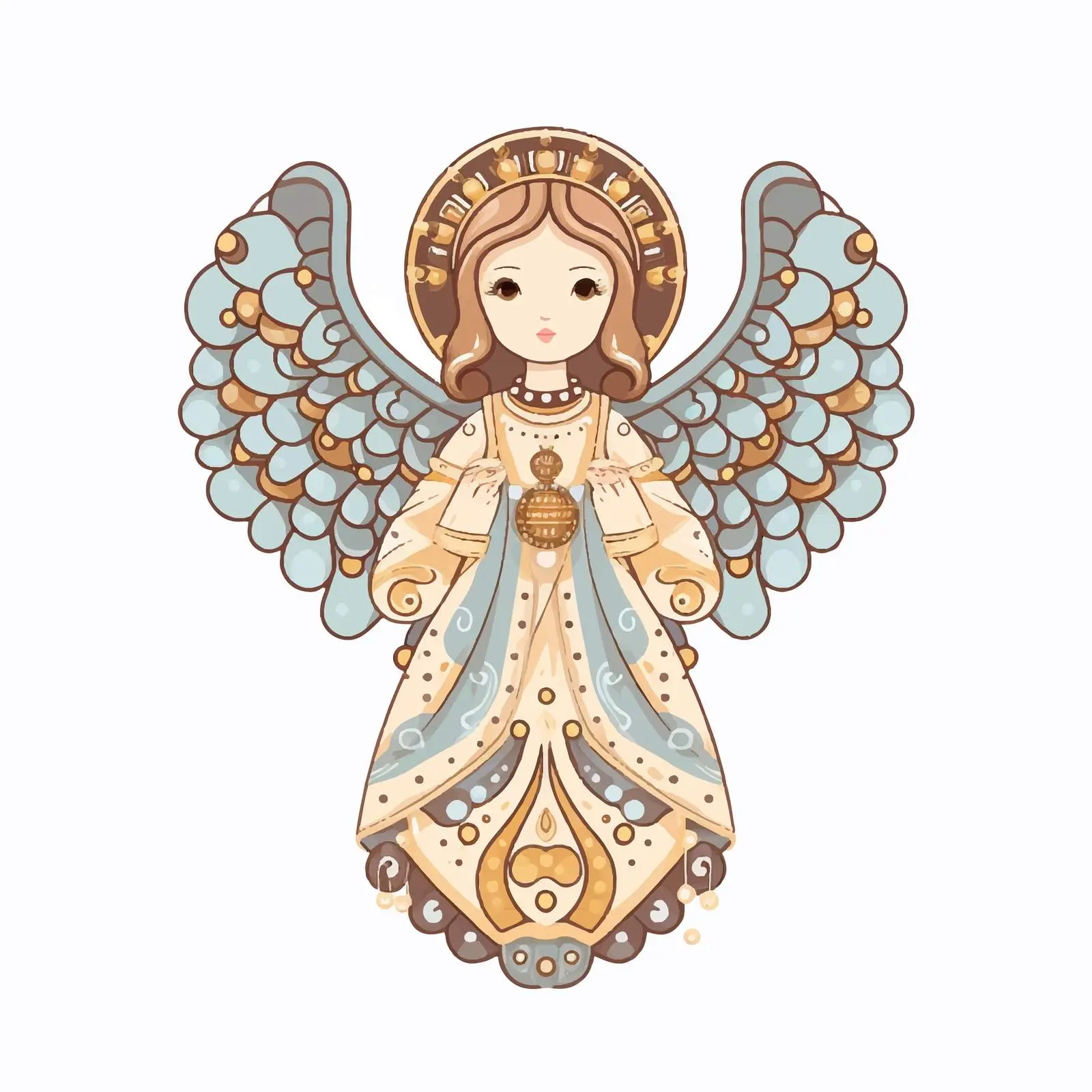 Byzantine Style Orthodox Angel Illustration — free download from Dotvec