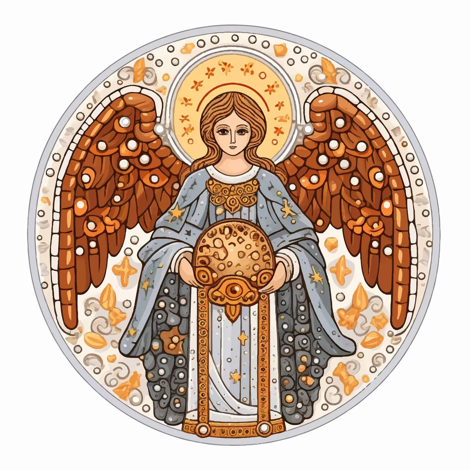 Byzantine Angel Illustration in Orthodox Style — free download from Dotvec