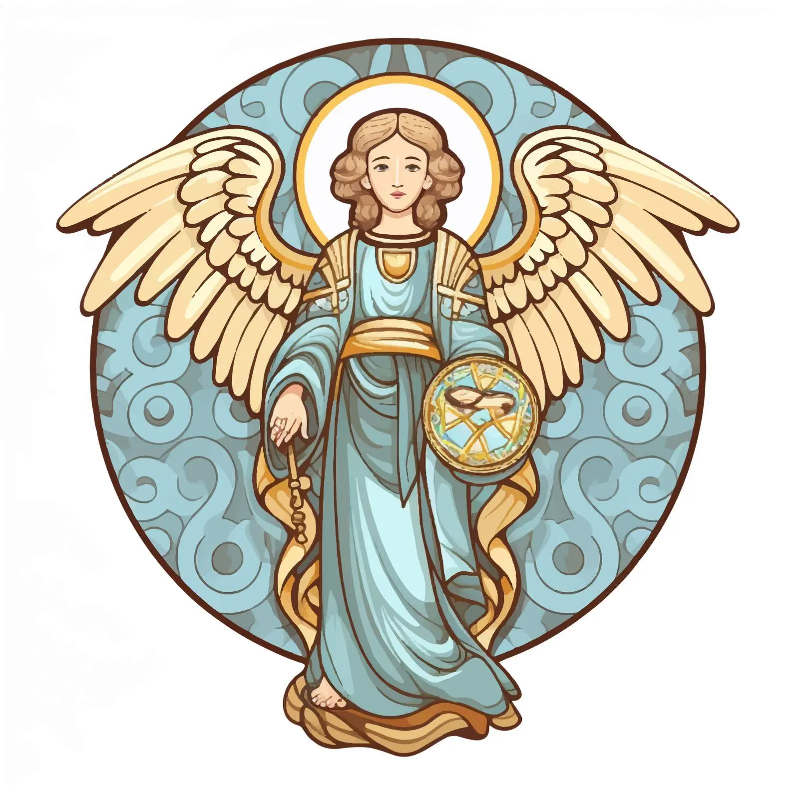 Byzantine Style Angel Illustration — free download from Dotvec