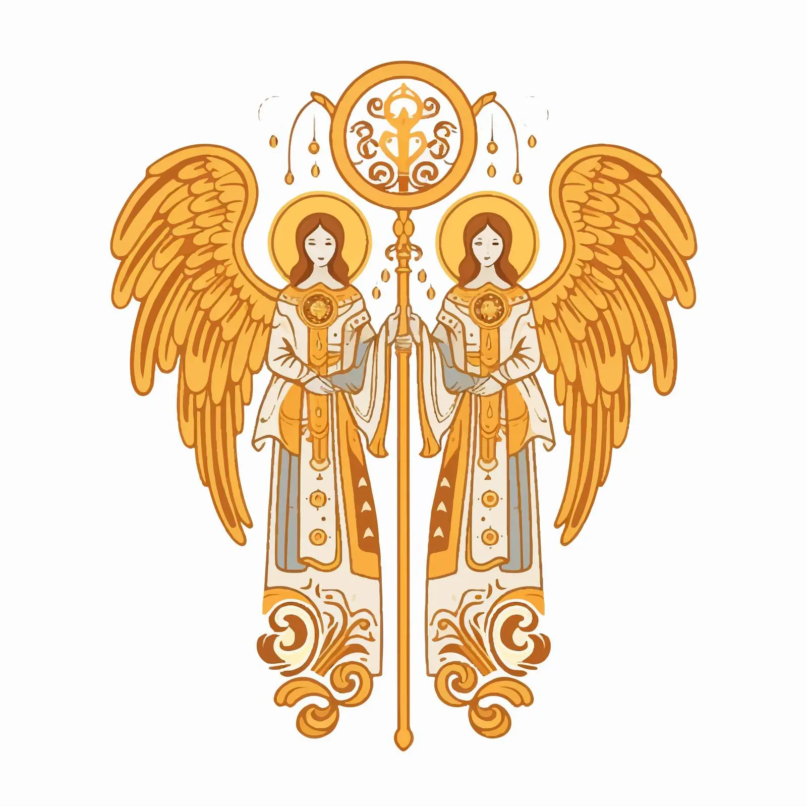 Orthodox Angels and Cross Artwork Design — free download from Dotvec