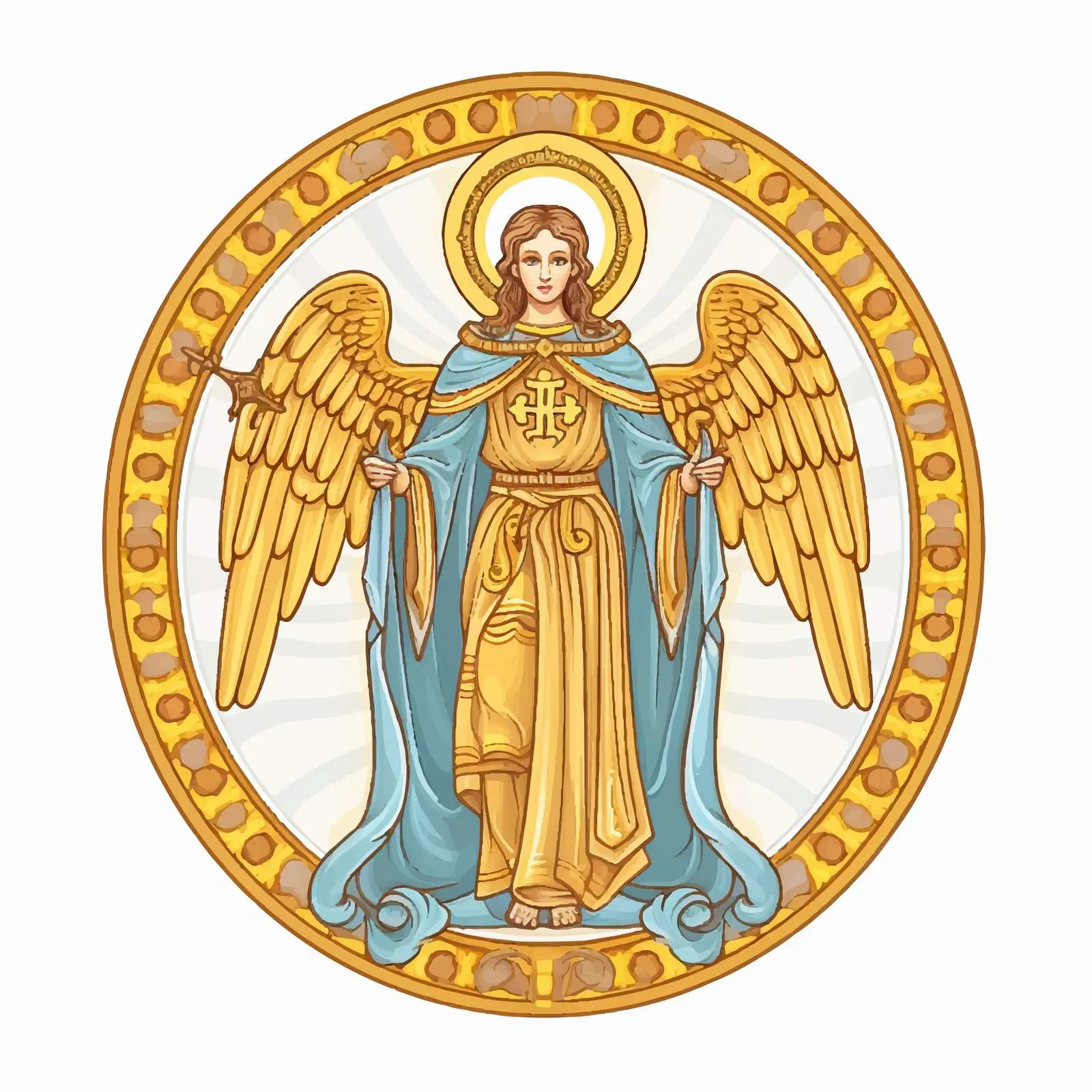 Traditional Image of Archangel Gabriel in Gold — free download from Dotvec