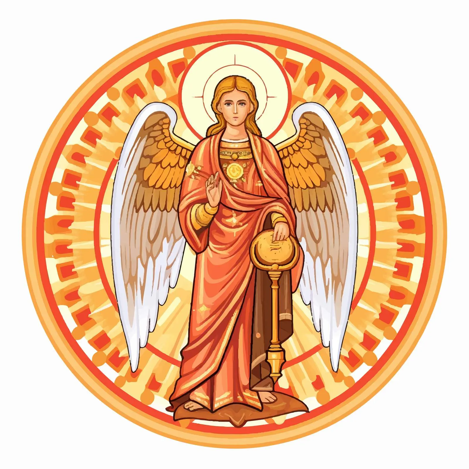 Traditional Orthodox Archangel Golden Image — free download from Dotvec