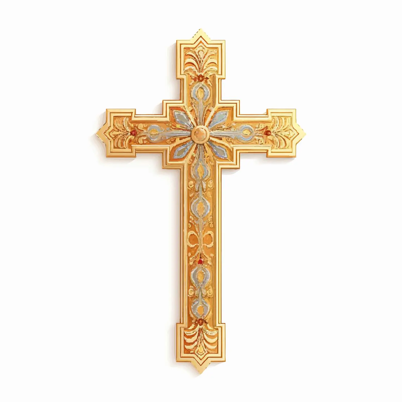 Byzantine Style Golden Cross Image — free download from Dotvec