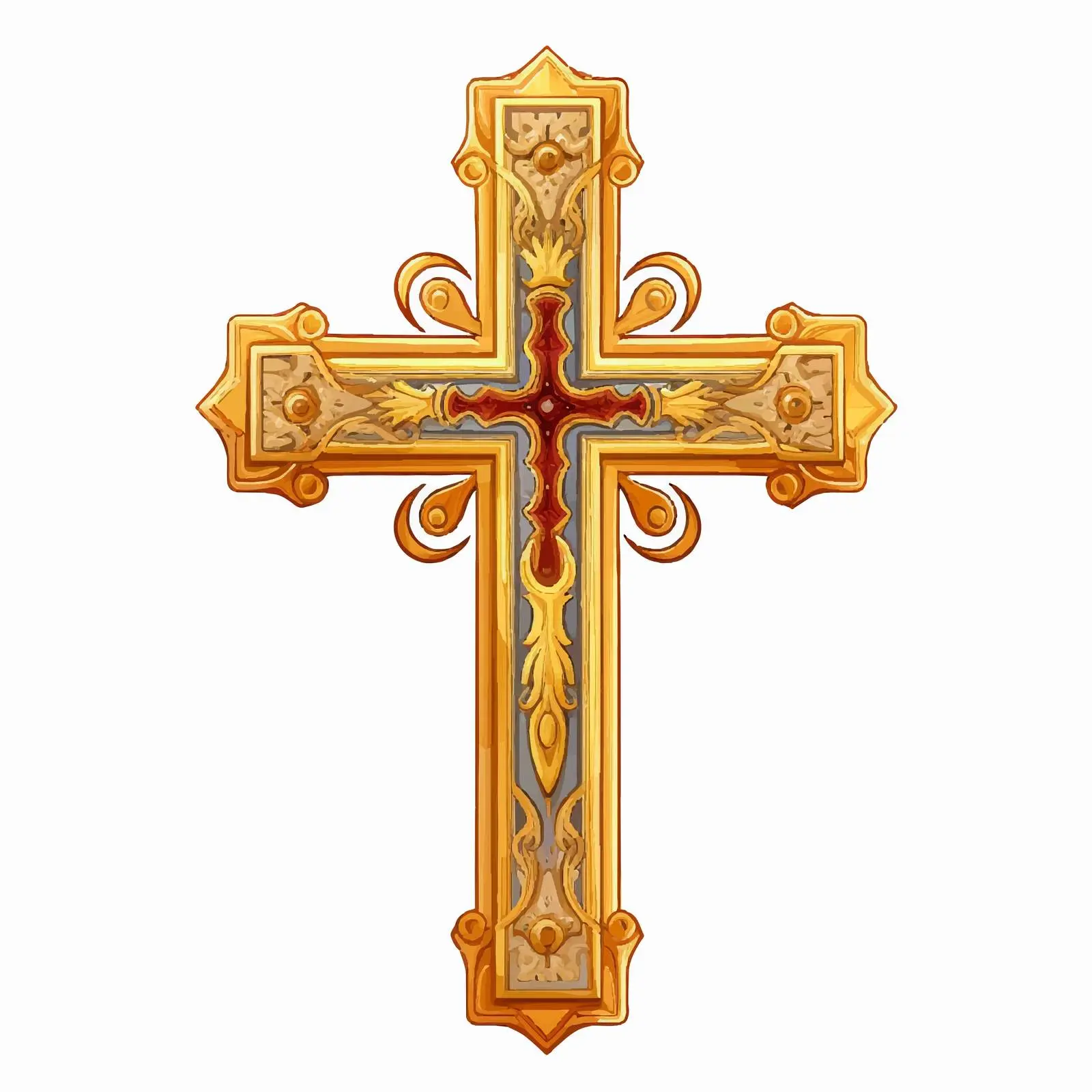 Golden Cross in Byzantine Style Vector Image — free download from Dotvec