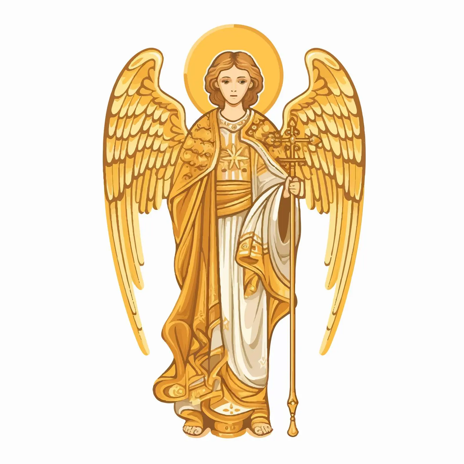 Traditional Guardian Angel with Child Illustration – free angel wings image from Dotvec