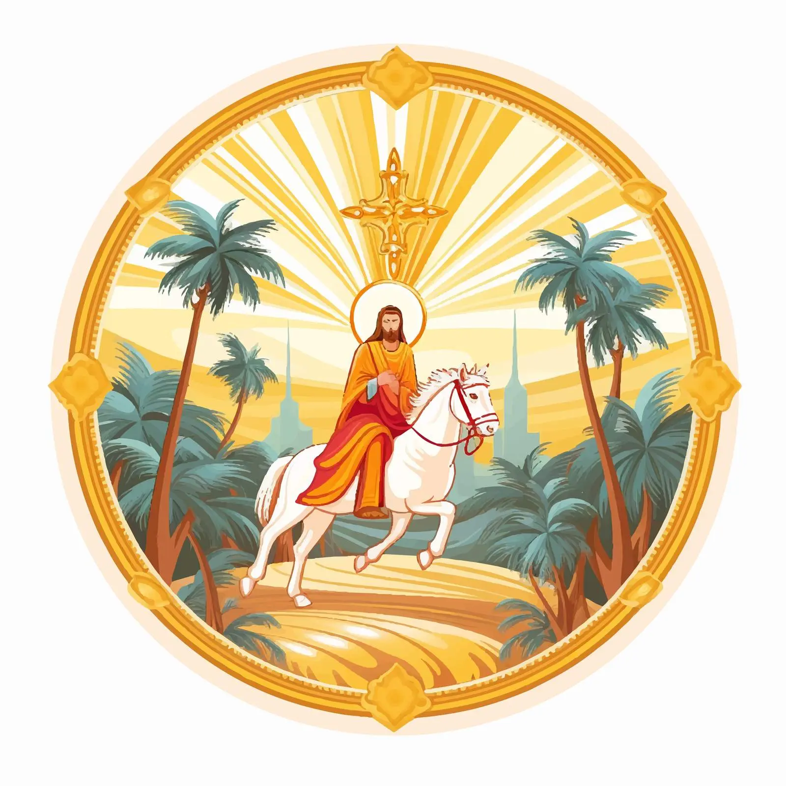 Orthodox Palm Sunday Jesus Triumphal Vector Image – free hosanna image from Dotvec