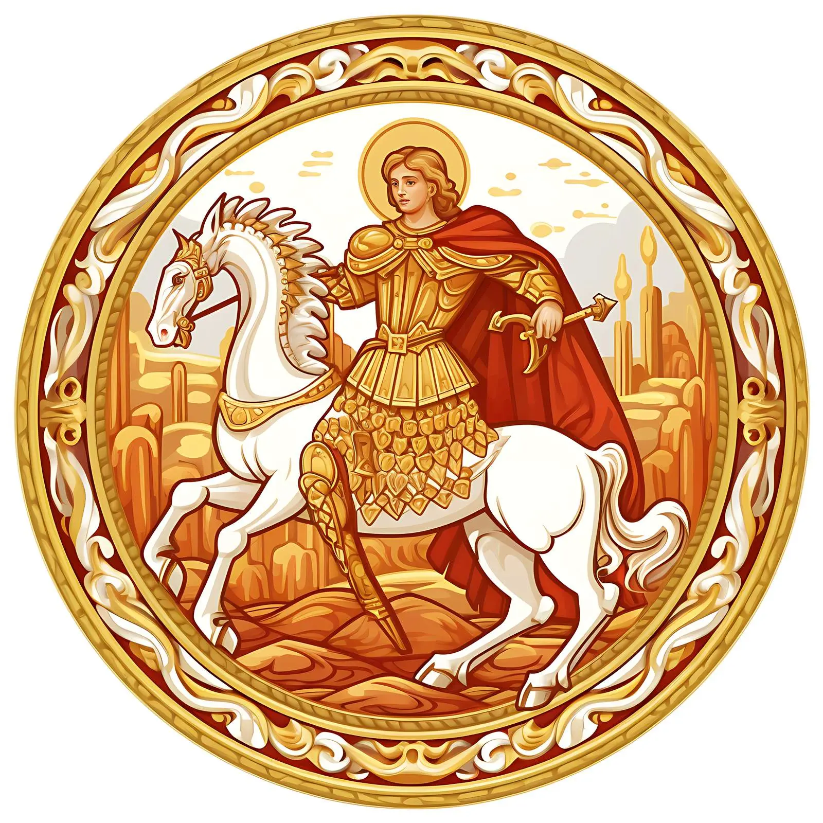 Saint George Killing the Dragon Artwork — free download from Dotvec