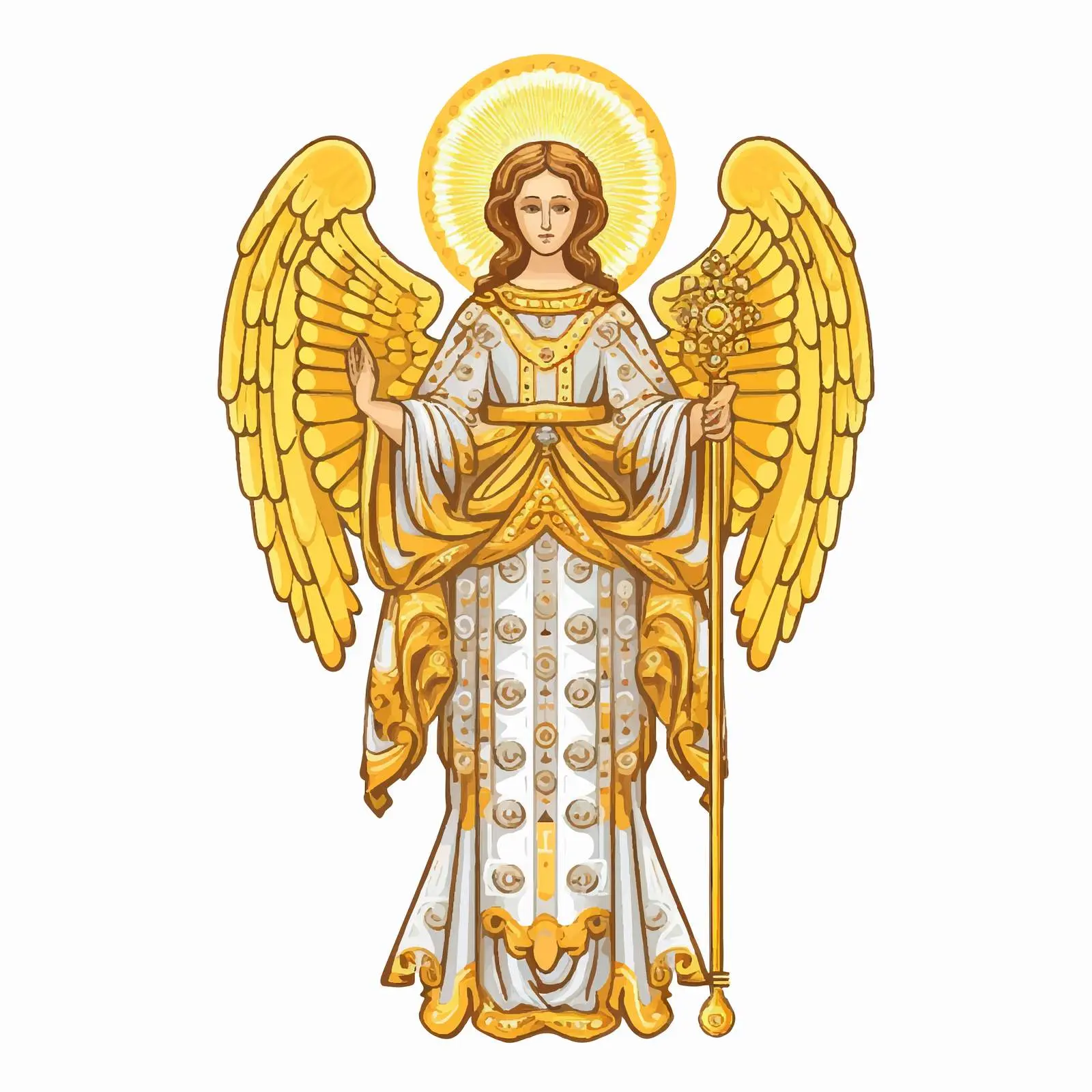 Traditional Orthodox Angel with Golden Cross — free download from Dotvec