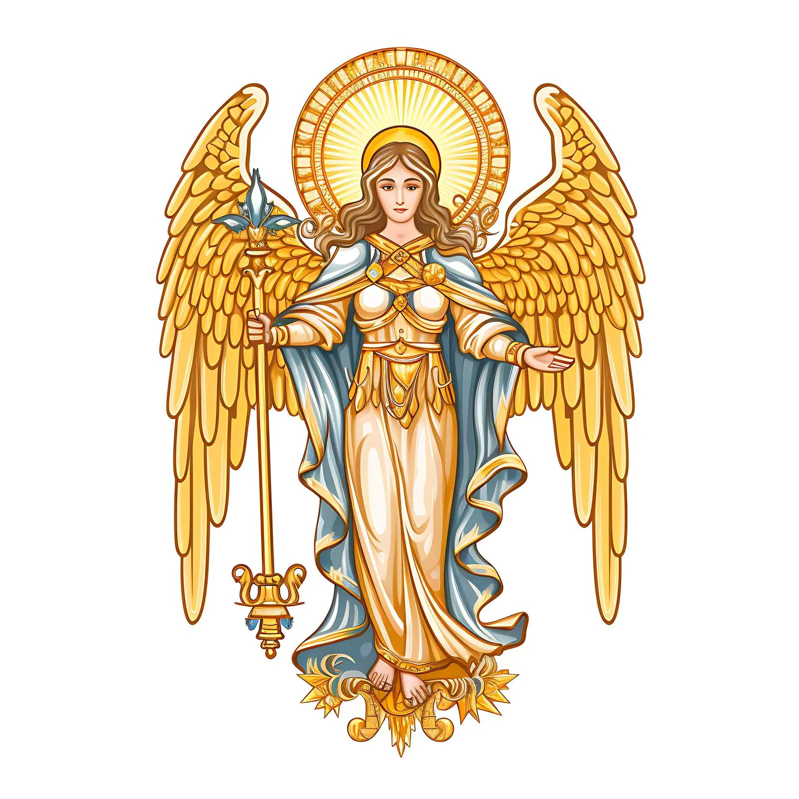 Traditional Orthodox Angel in Golden Iconography – free vine image from Dotvec