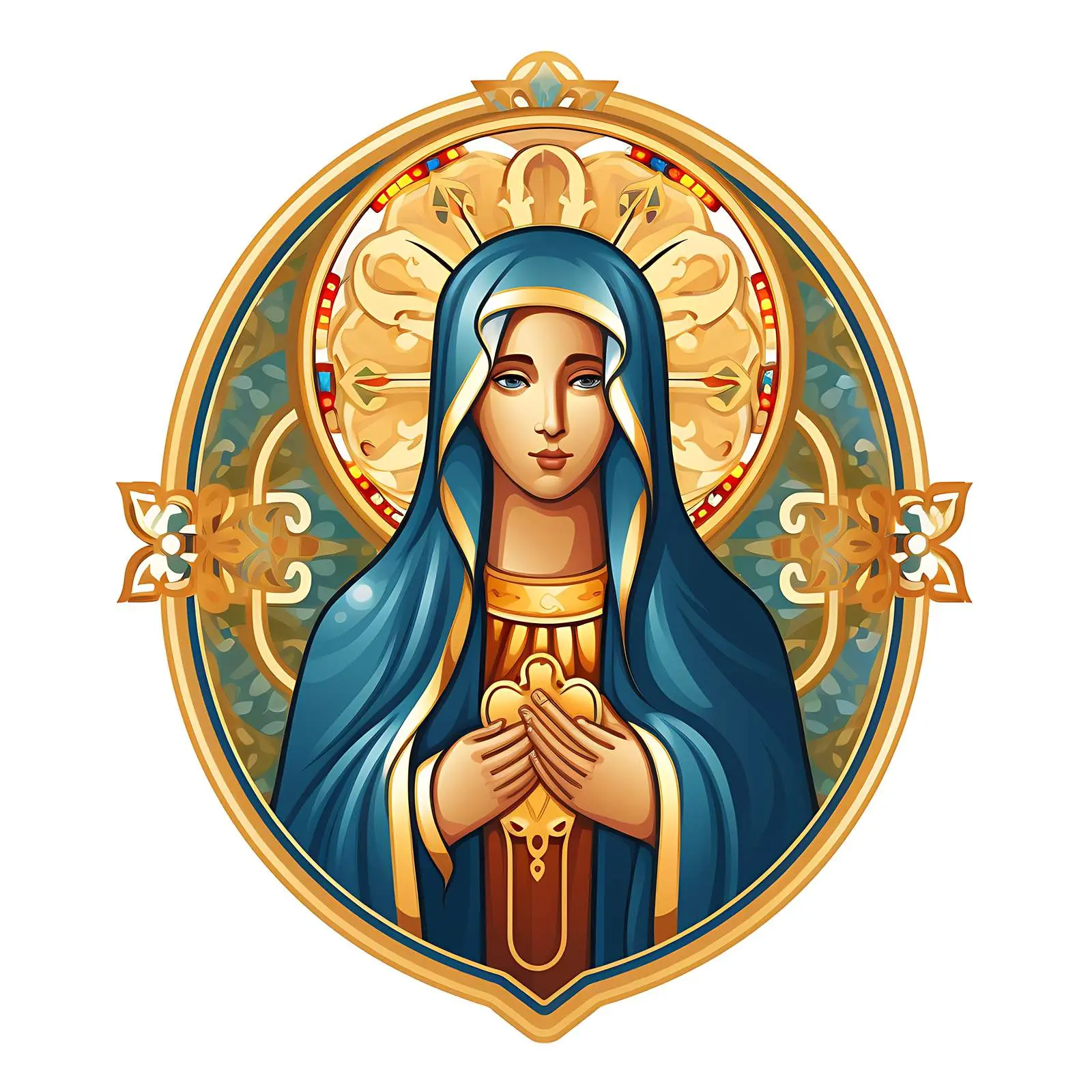 Traditional Orthodox Virgin Mary Icon – free vine image from Dotvec
