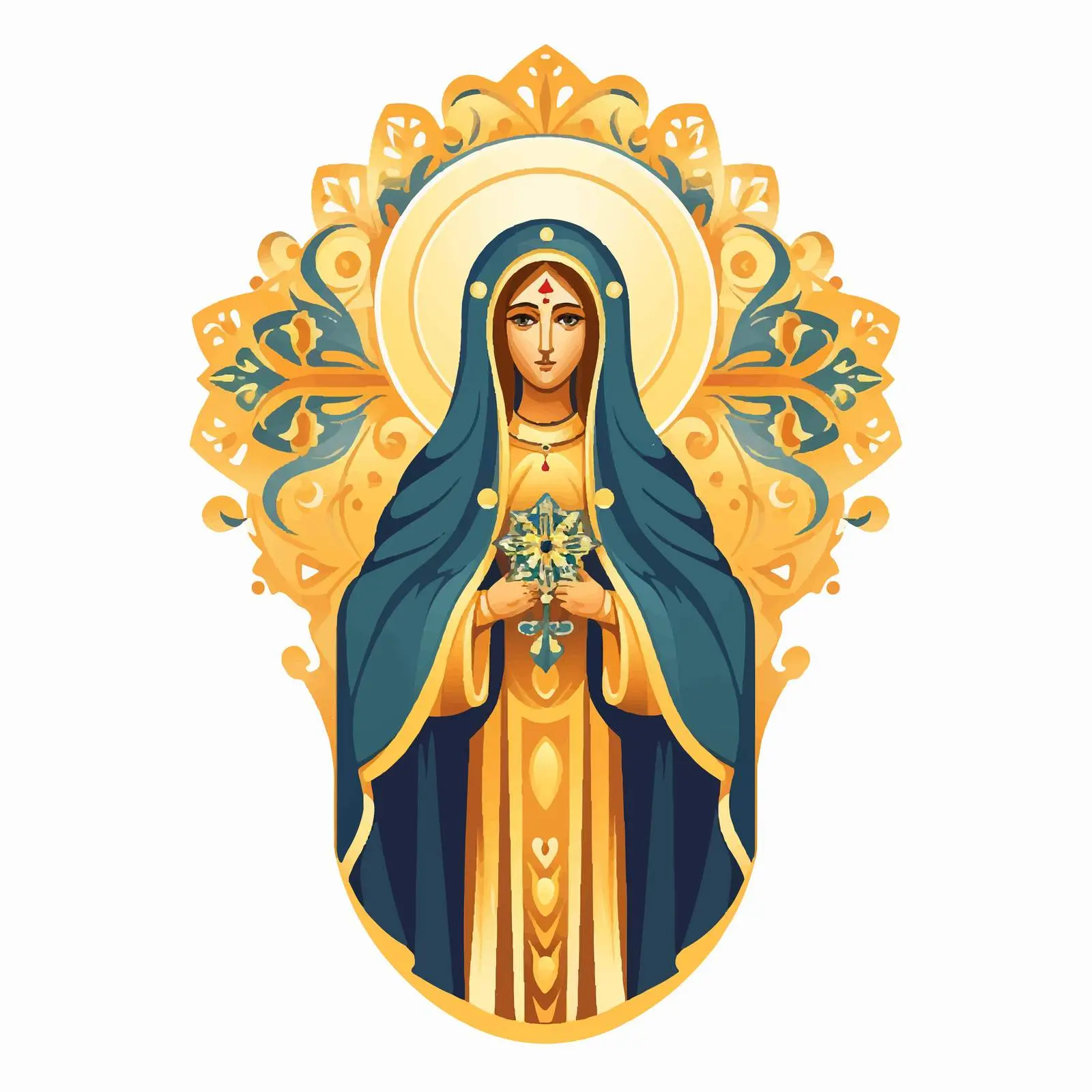 Traditional Orthodox Virgin Mary Icon – free femininity image from Dotvec
