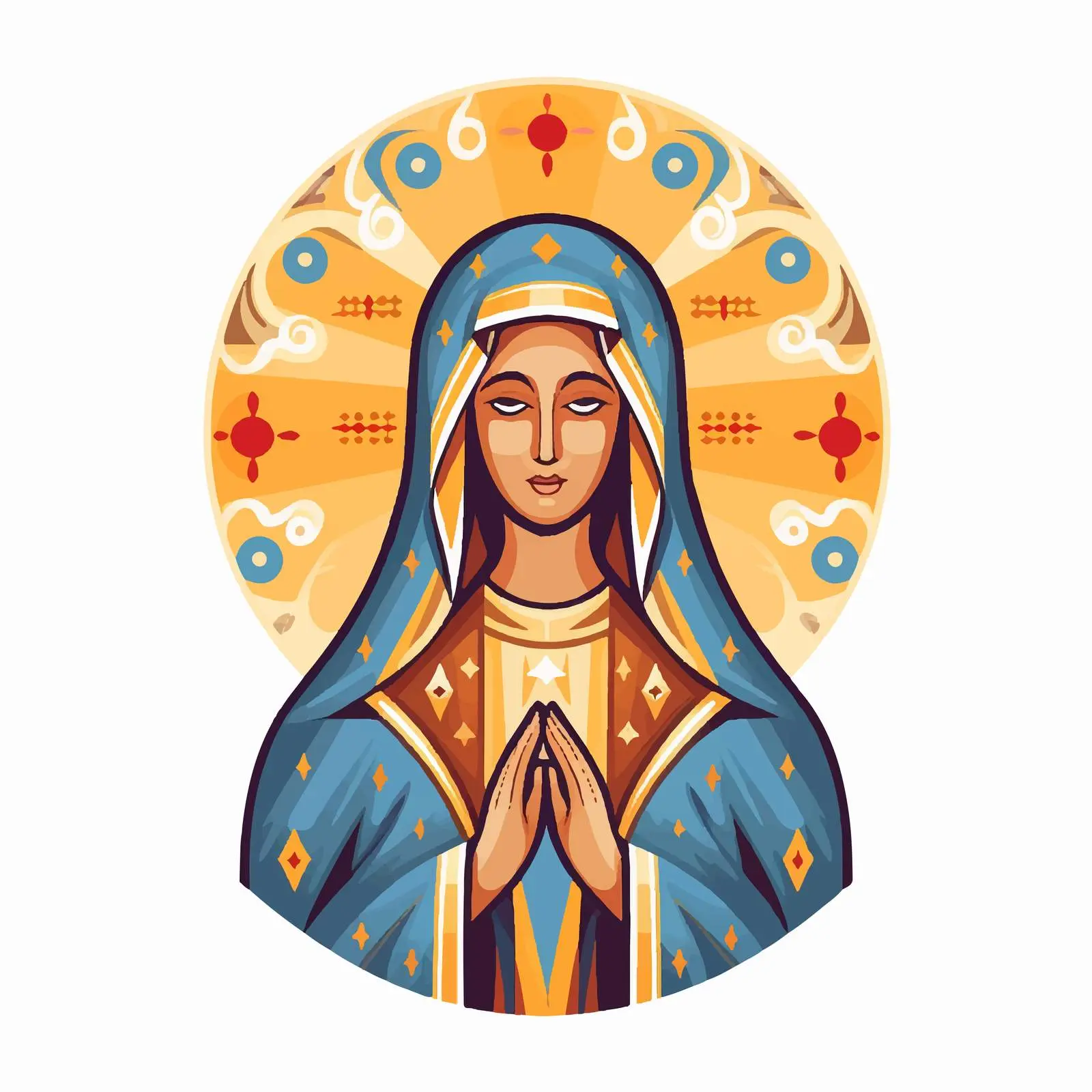Traditional Orthodox Virgin Mary Image — free download from Dotvec