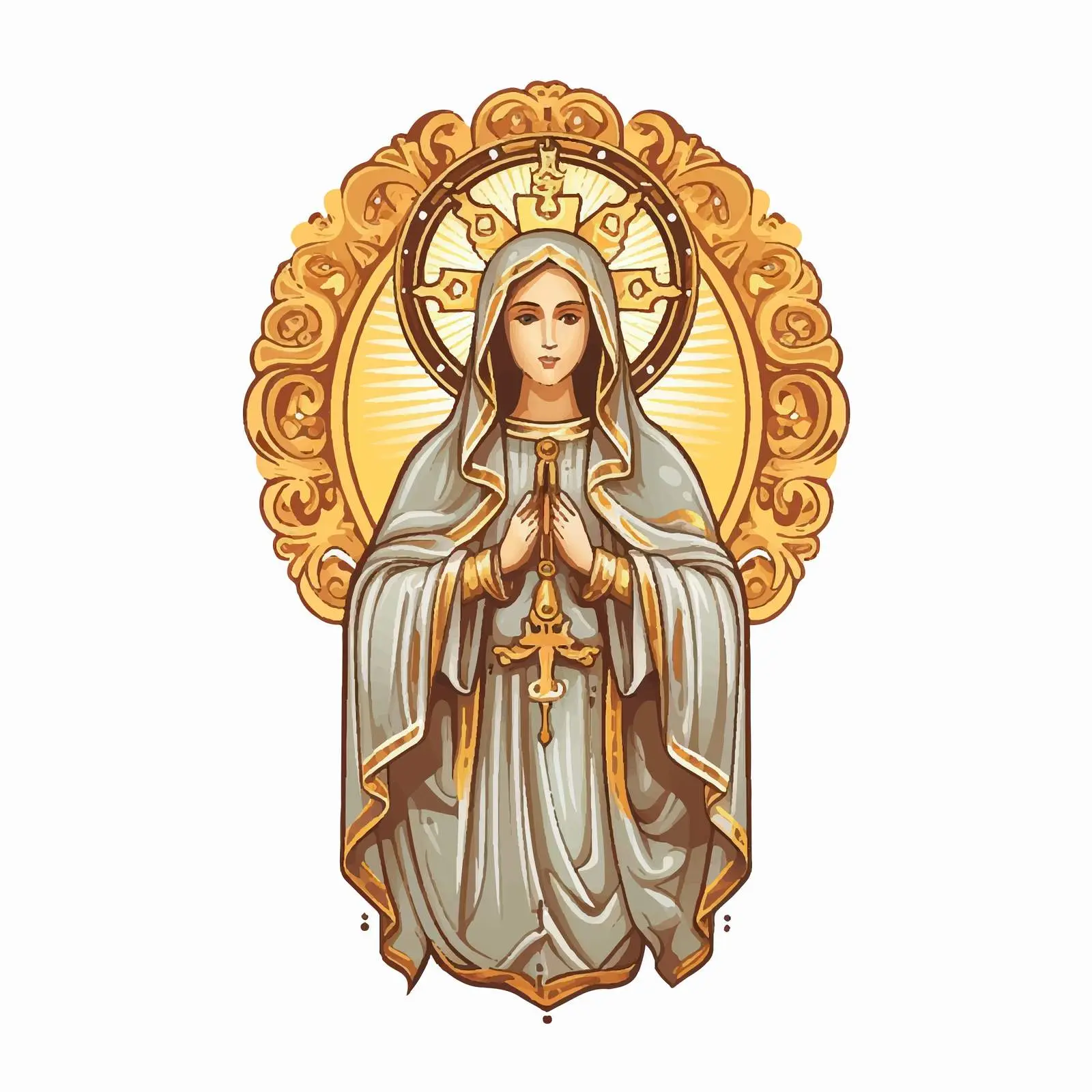 Traditional Orthodox Virgin Mary Artwork — free download from Dotvec