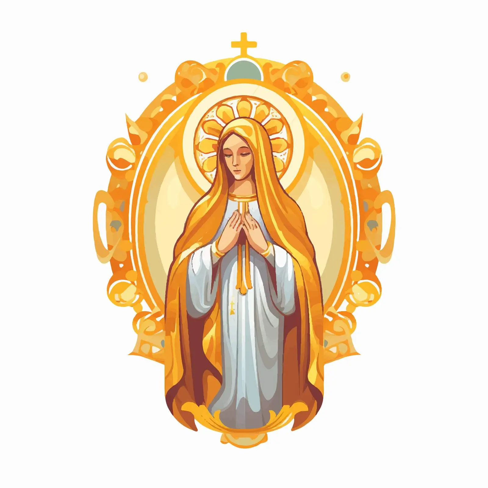 Traditional Orthodox Virgin Mary Image — free download from Dotvec