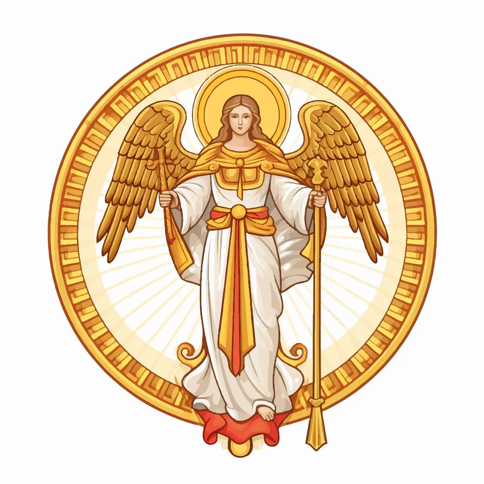 Golden Archangel Orthodox Traditional Image — free download from Dotvec