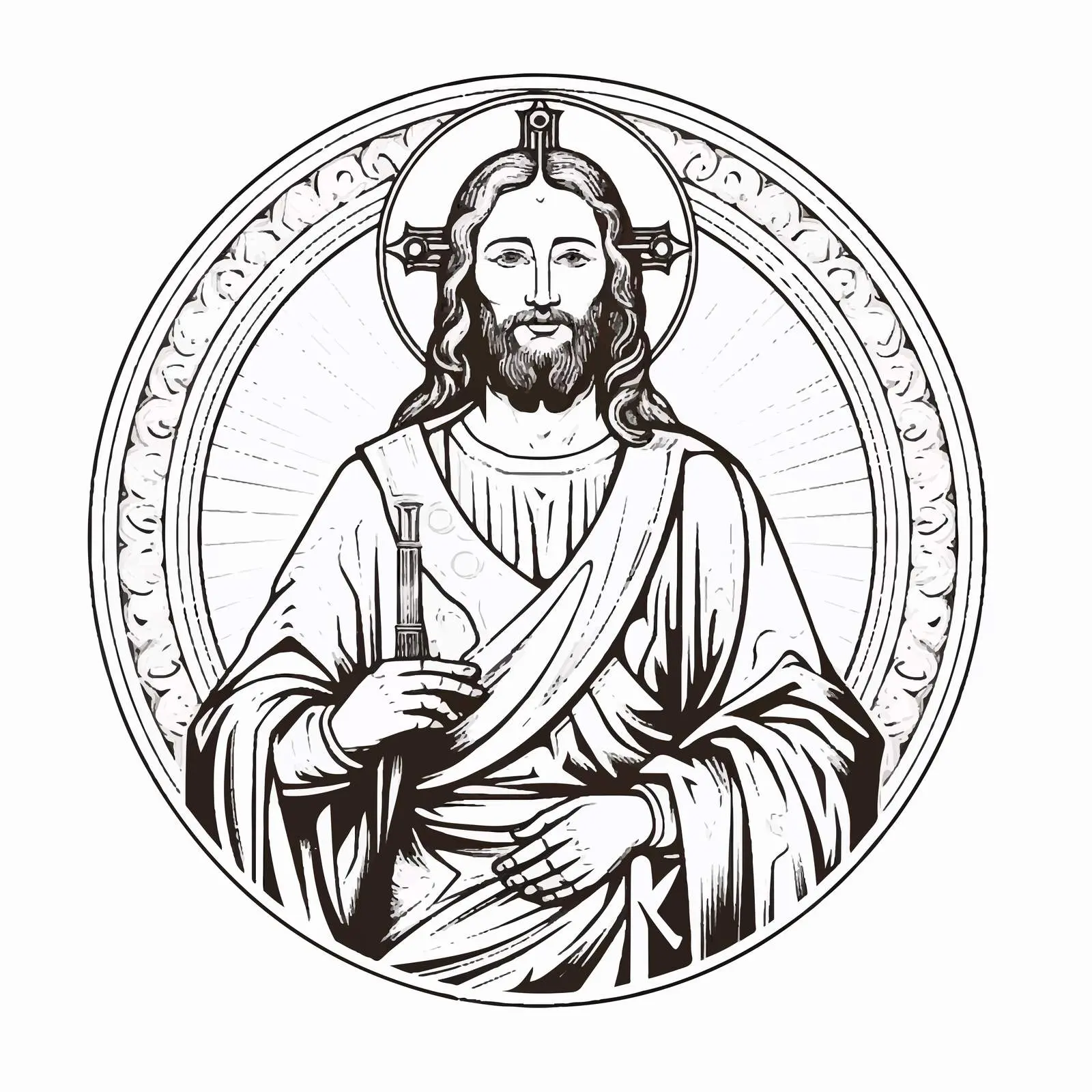 Vintage Orthodox Illustration of Jesus Christ — free download from Dotvec