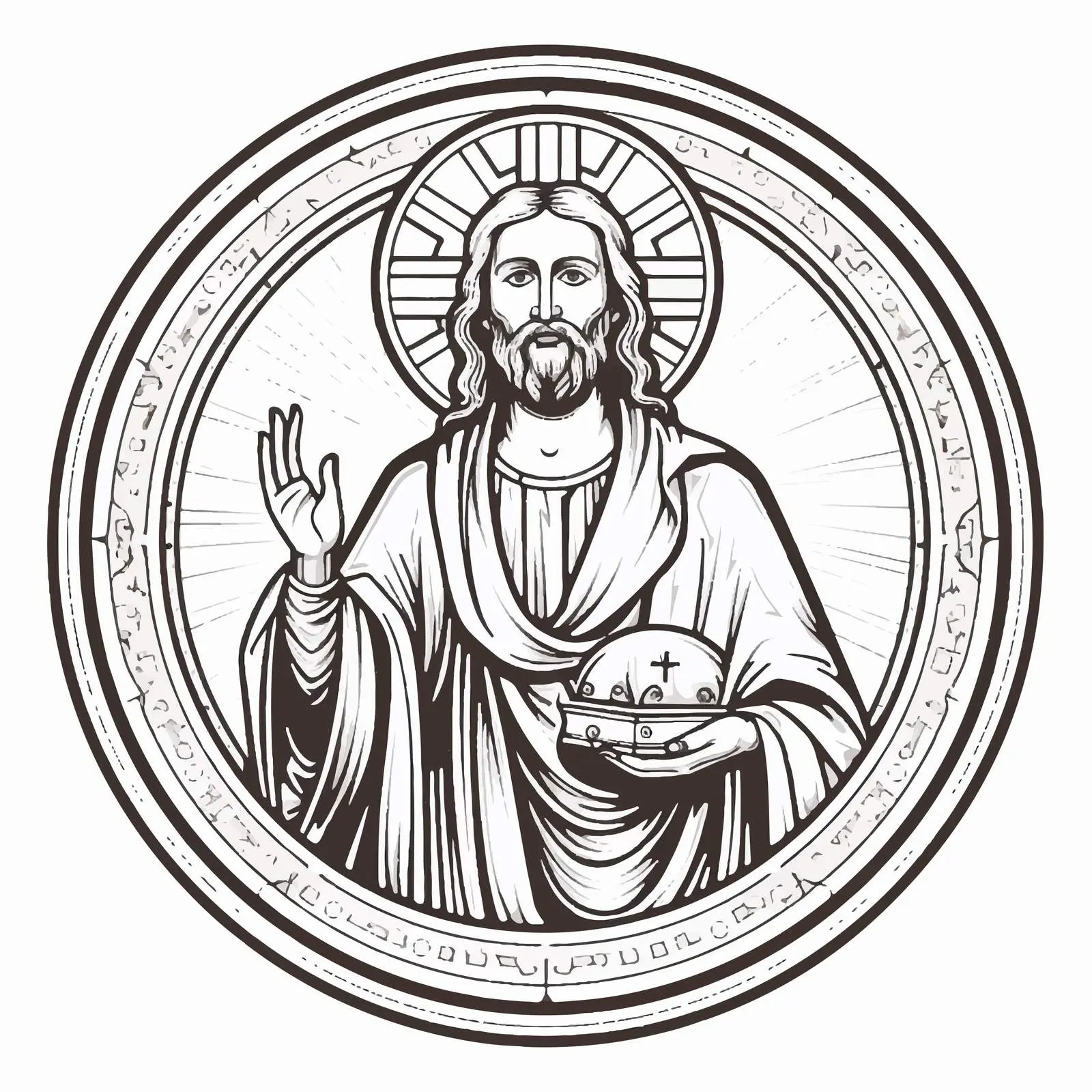 Vintage Orthodox Illustration of Jesus Christ — free download from Dotvec