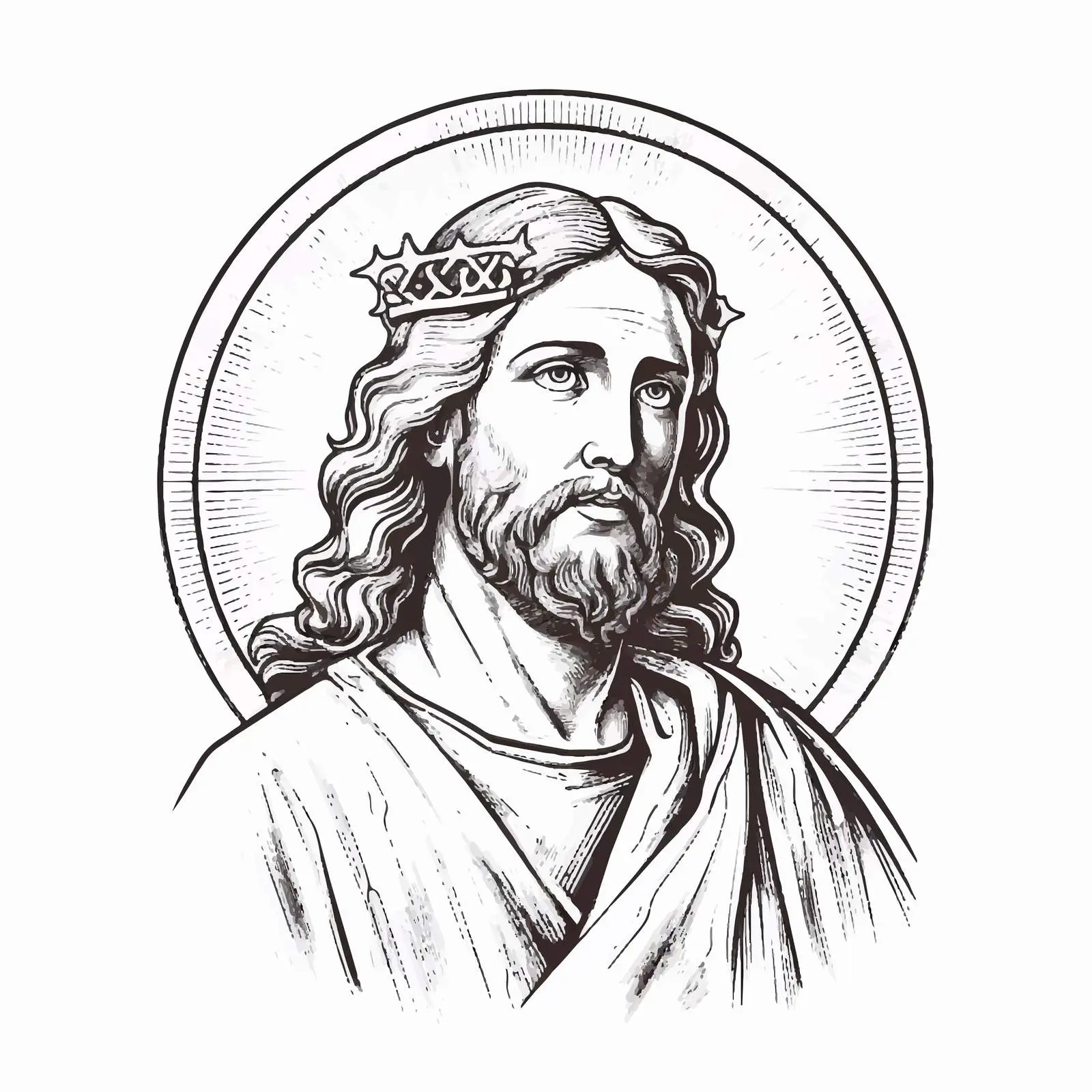 Vintage Orthodox Illustration of Jesus Christ — free download from Dotvec