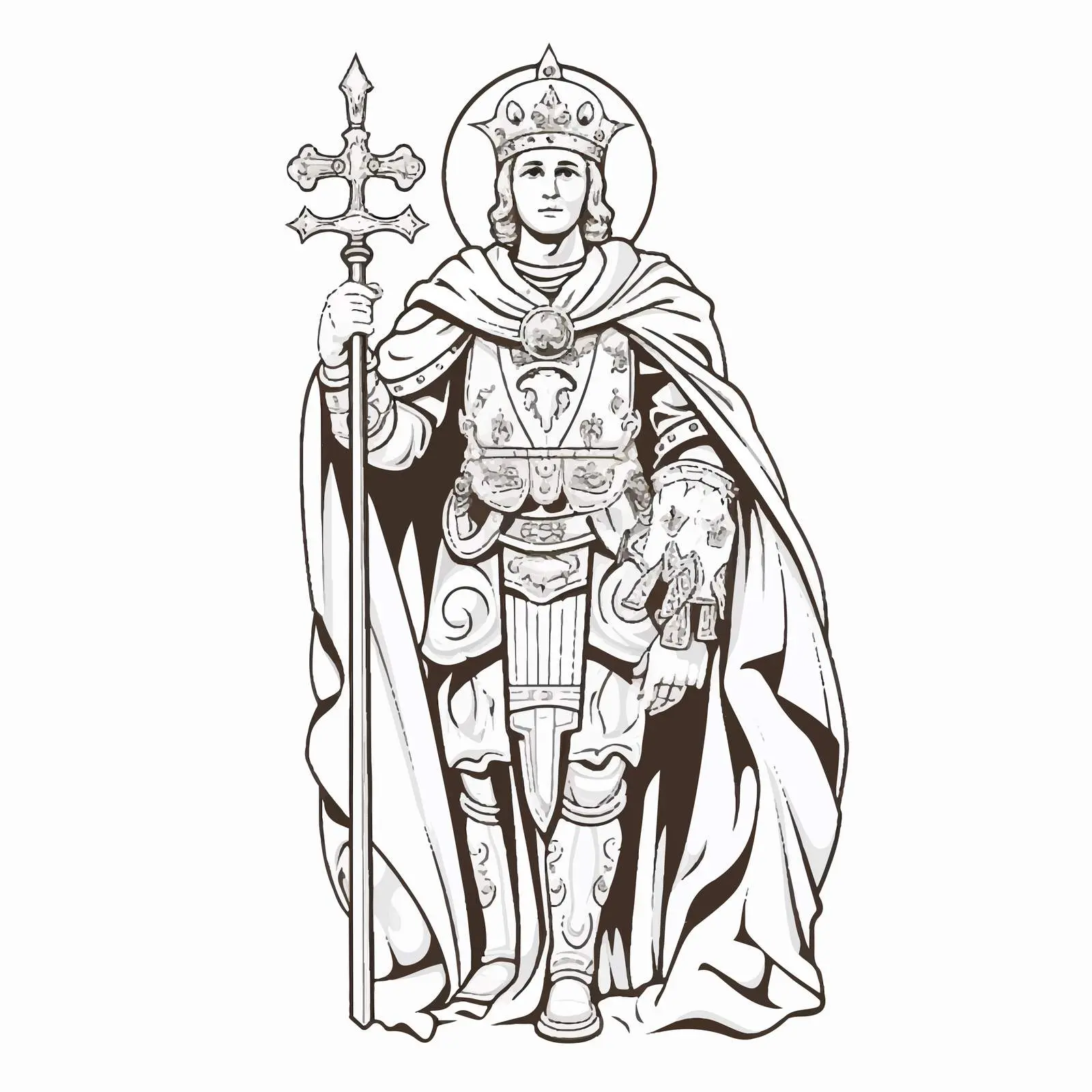 Vintage Image of Saint Demetrius of Thessaloniki – free saint imagery image from Dotvec