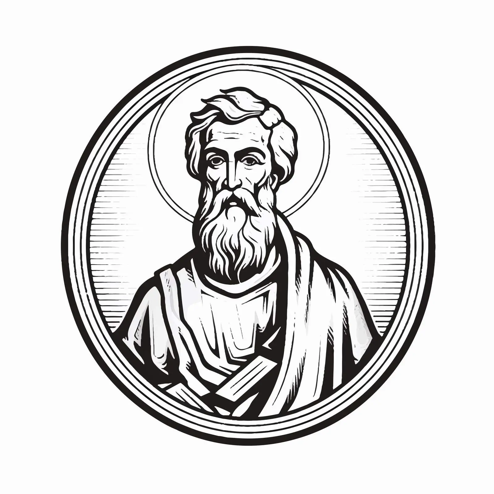 Vintage Orthodox Stamp of Saint Paul Apostle — free download from Dotvec