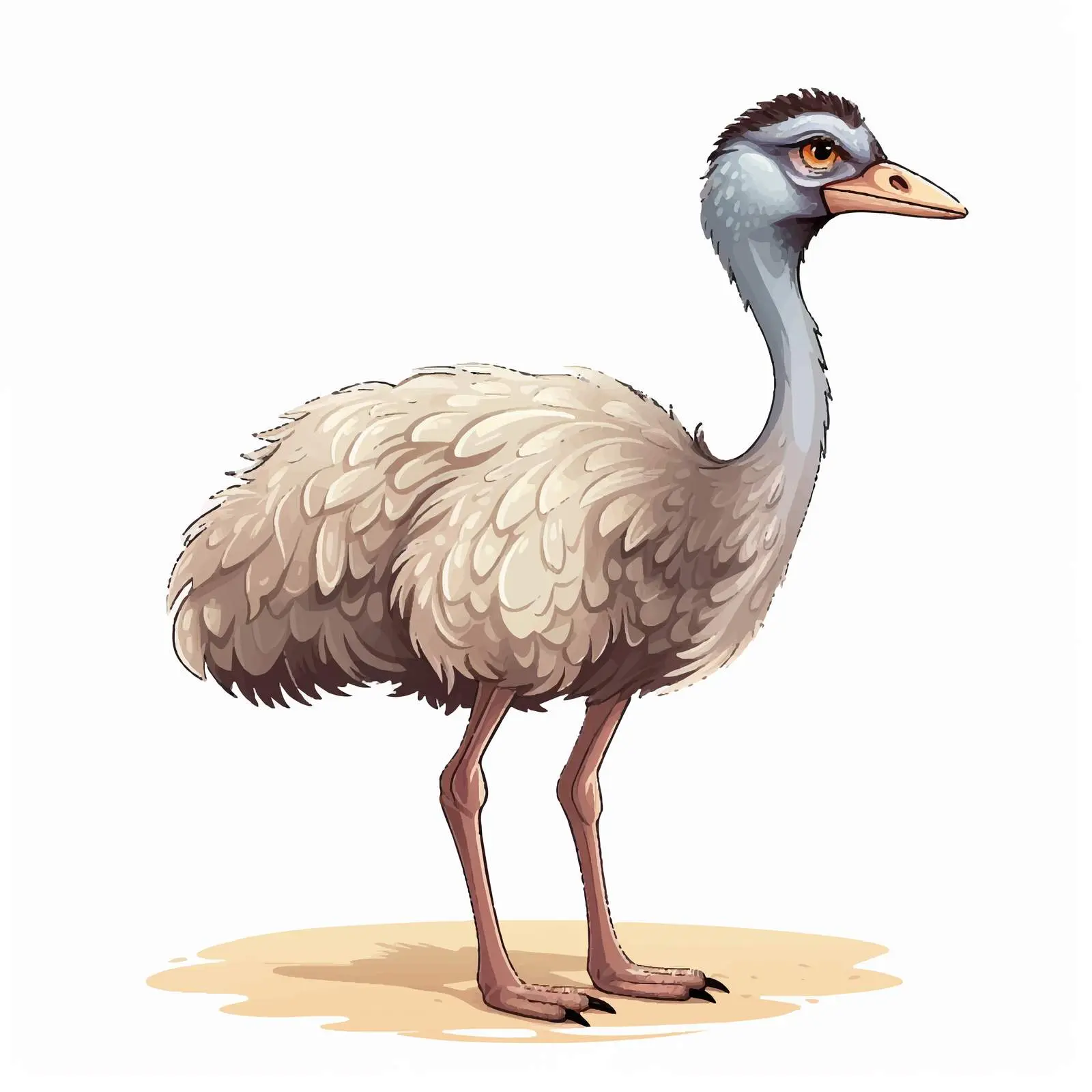 Cartoon Ostrich Vector Illustration Isolated — free download from Dotvec