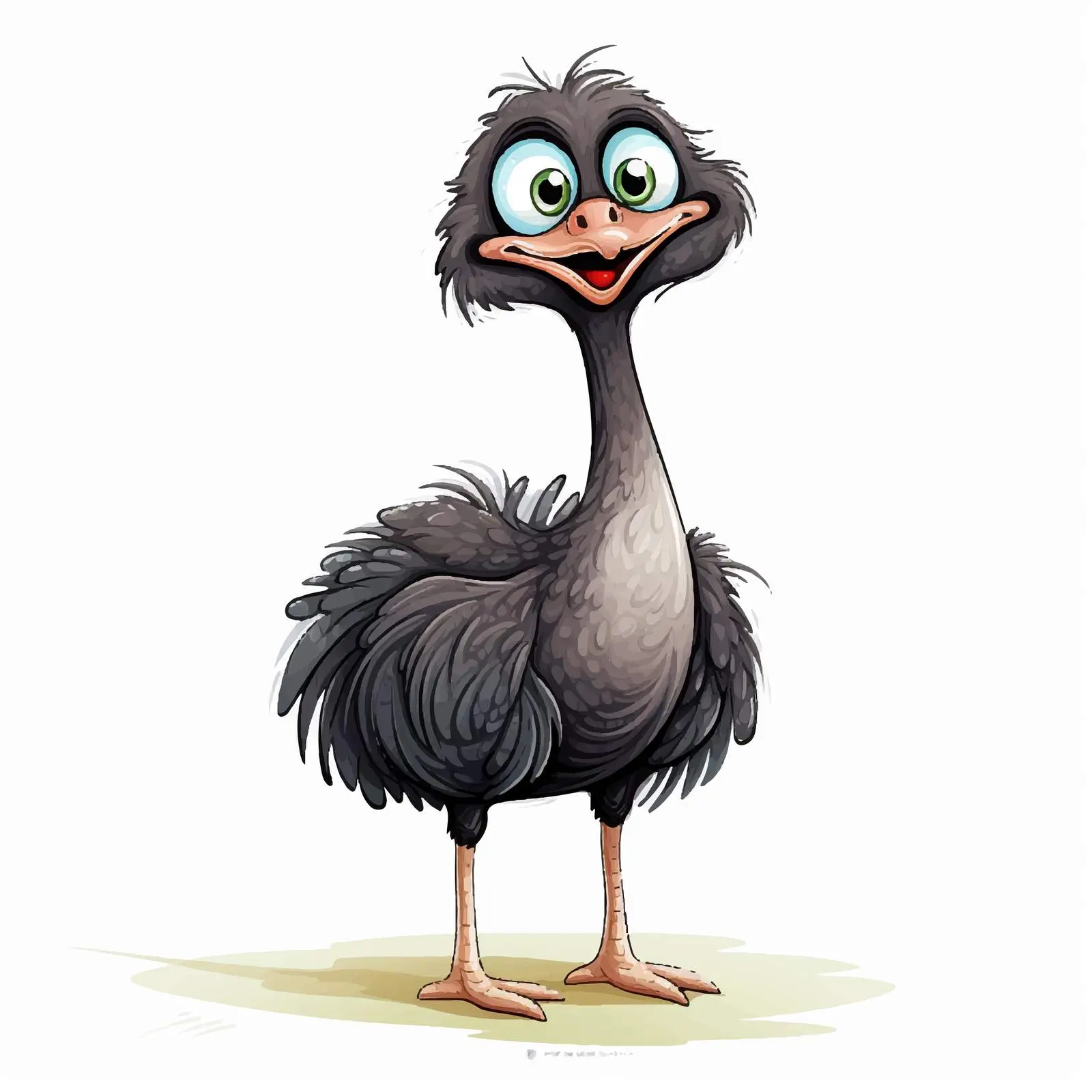 Cartoon Ostrich Vector Illustration Isolated — free download from Dotvec