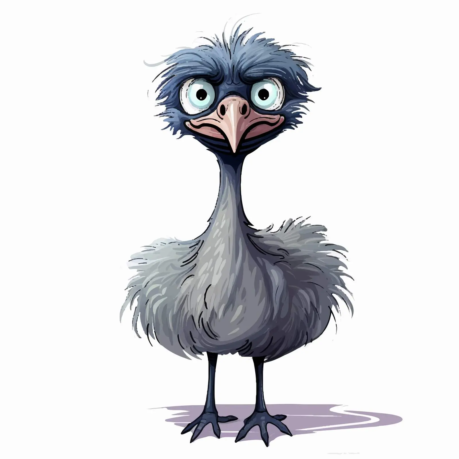 Cartoon Ostrich Vector Illustration Isolated — free download from Dotvec