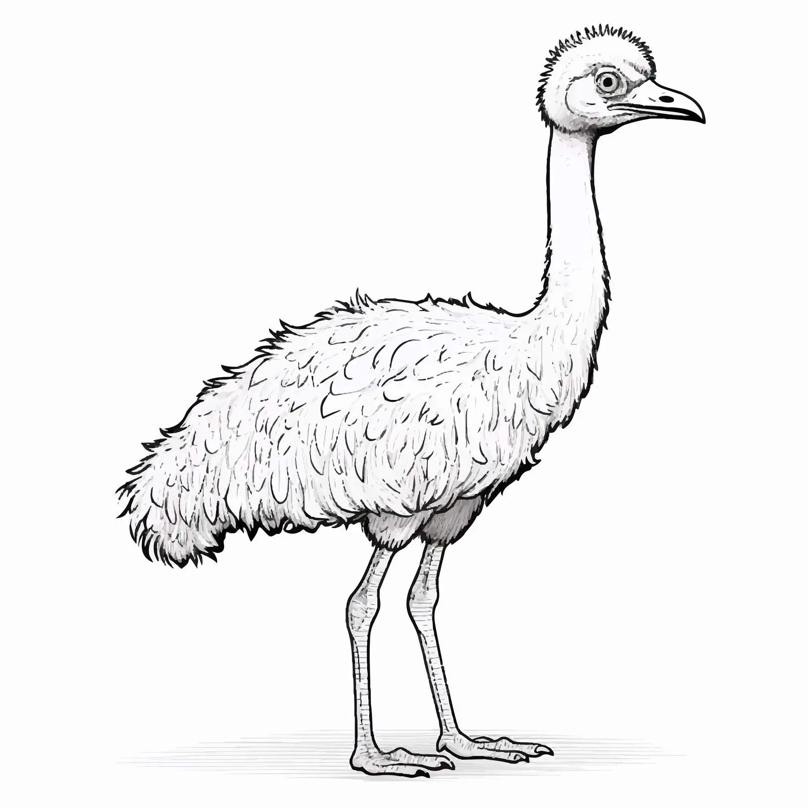 Ostrich Outline Cartoon Vector Illustration — free download from Dotvec