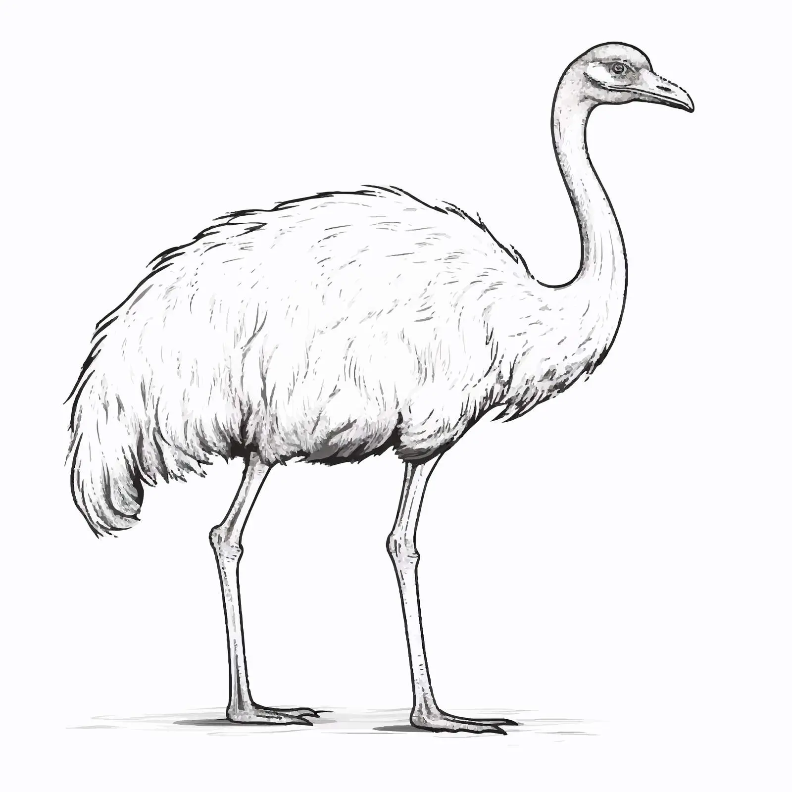 Cartoon Ostrich Outline Vector Illustration — free download from Dotvec
