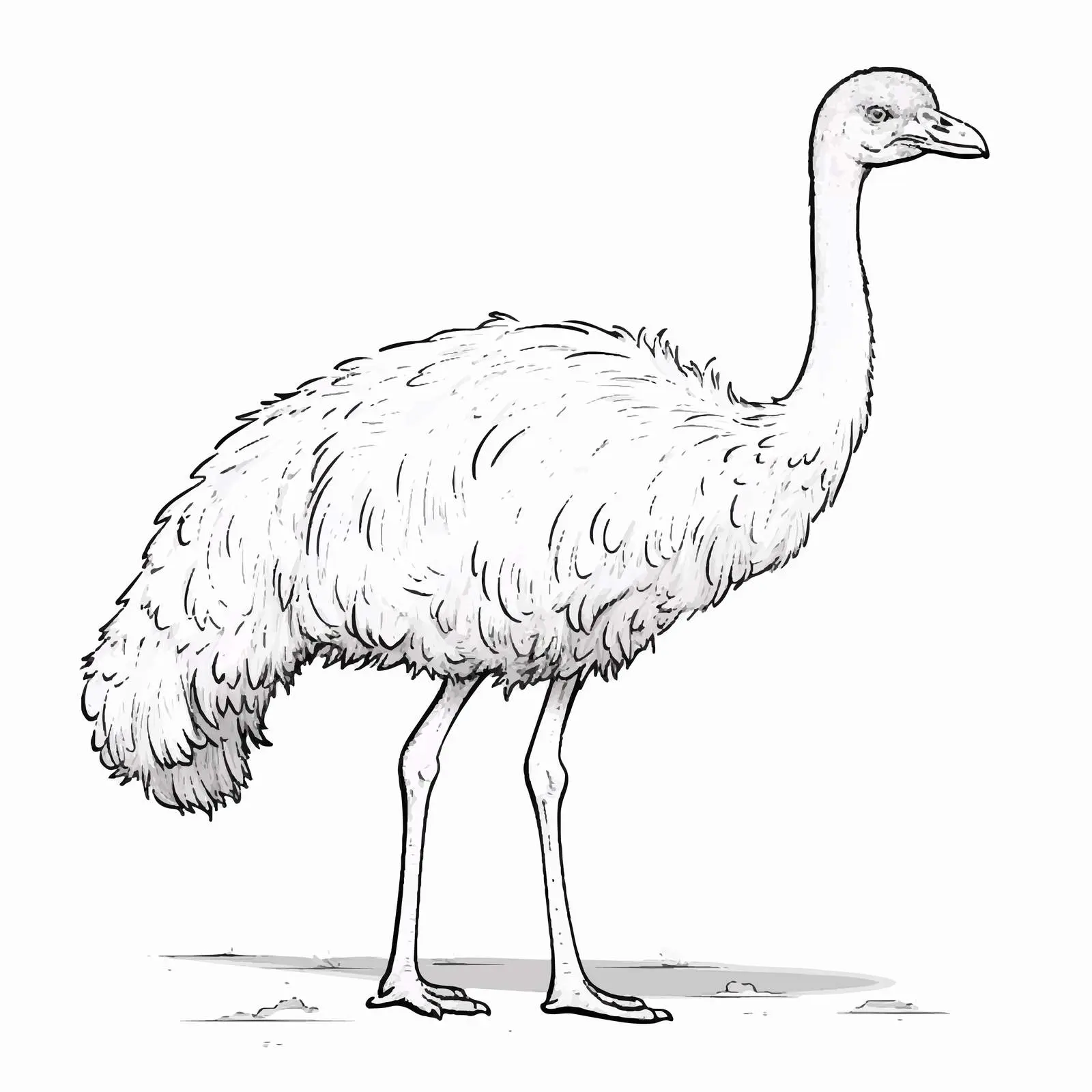 Cartoon Ostrich Outline Vector Illustration — free download from Dotvec