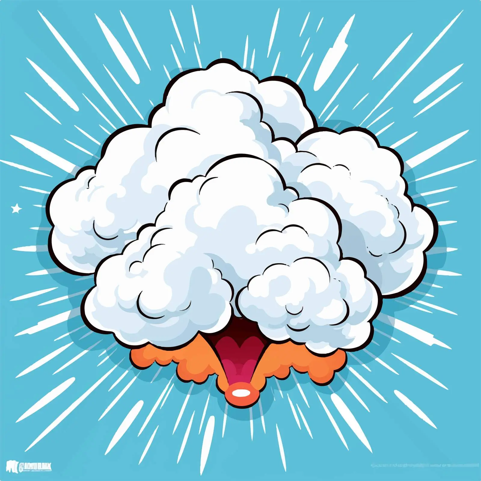 Ouch Expression with Cloud Explosion Background — free download from Dotvec