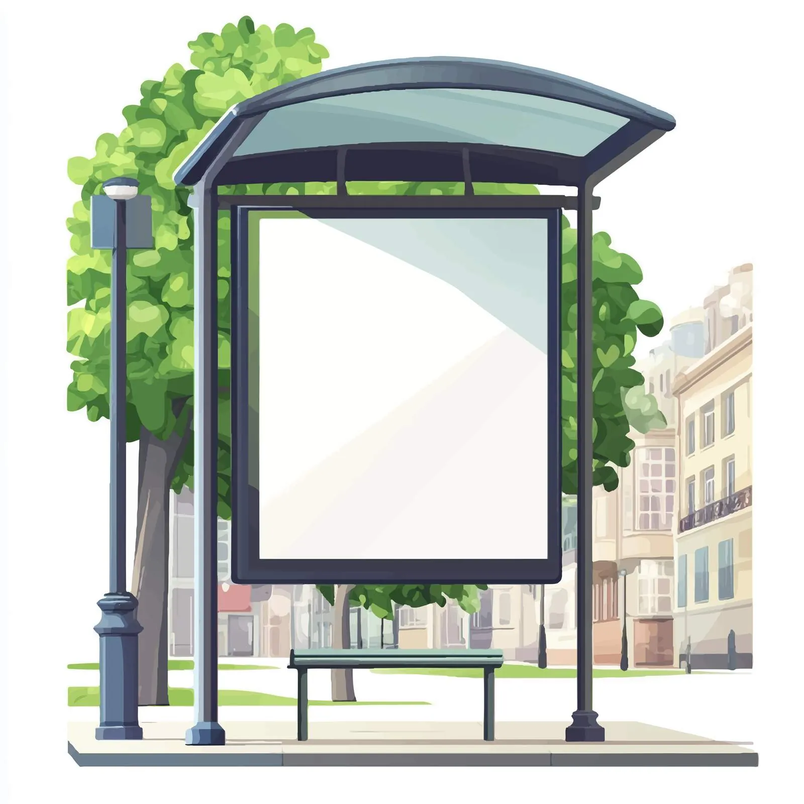 Outdoor Billboard Screen at Bus Stop — free download from Dotvec