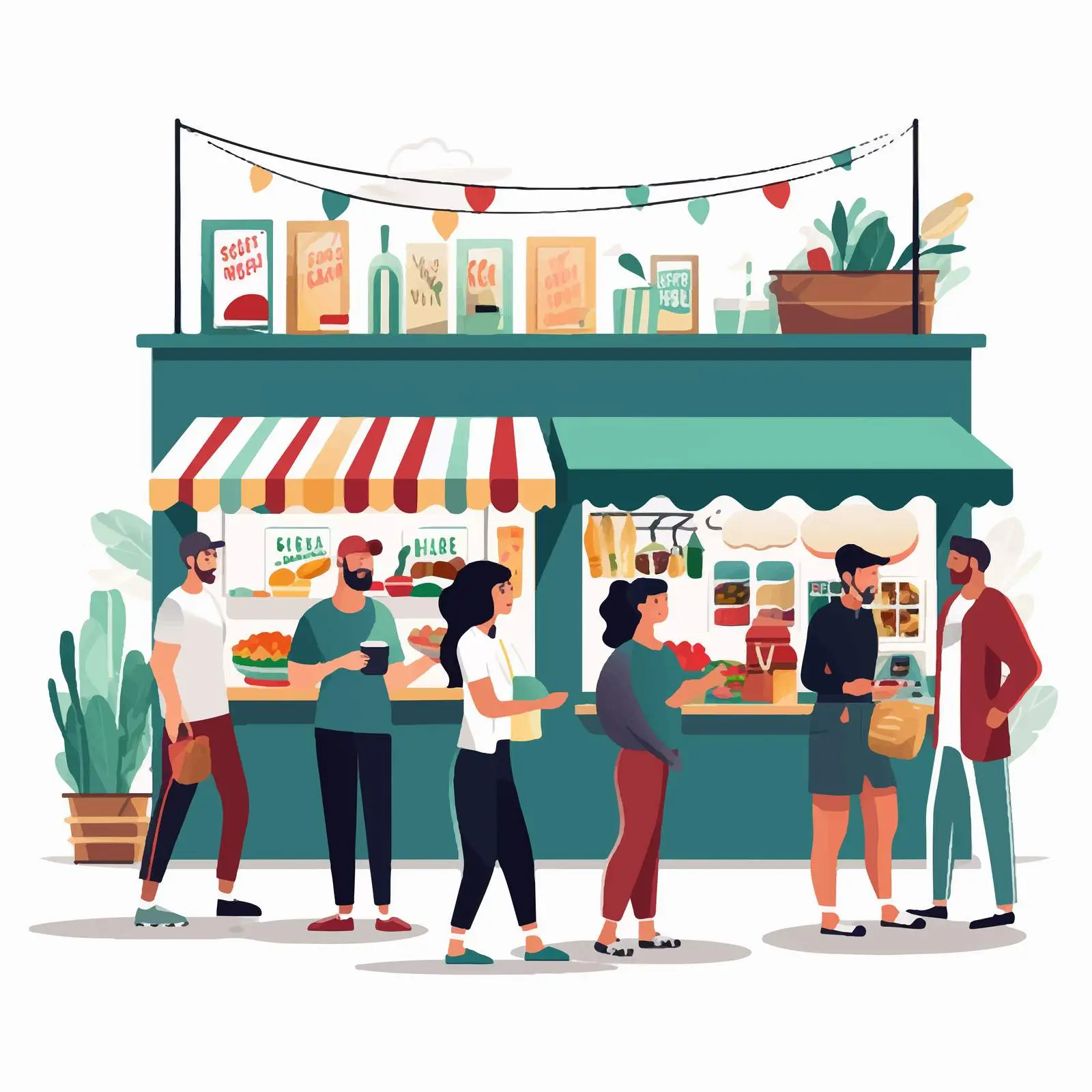 Outdoor Food Festival with Men and Women – free cuisines image from Dotvec