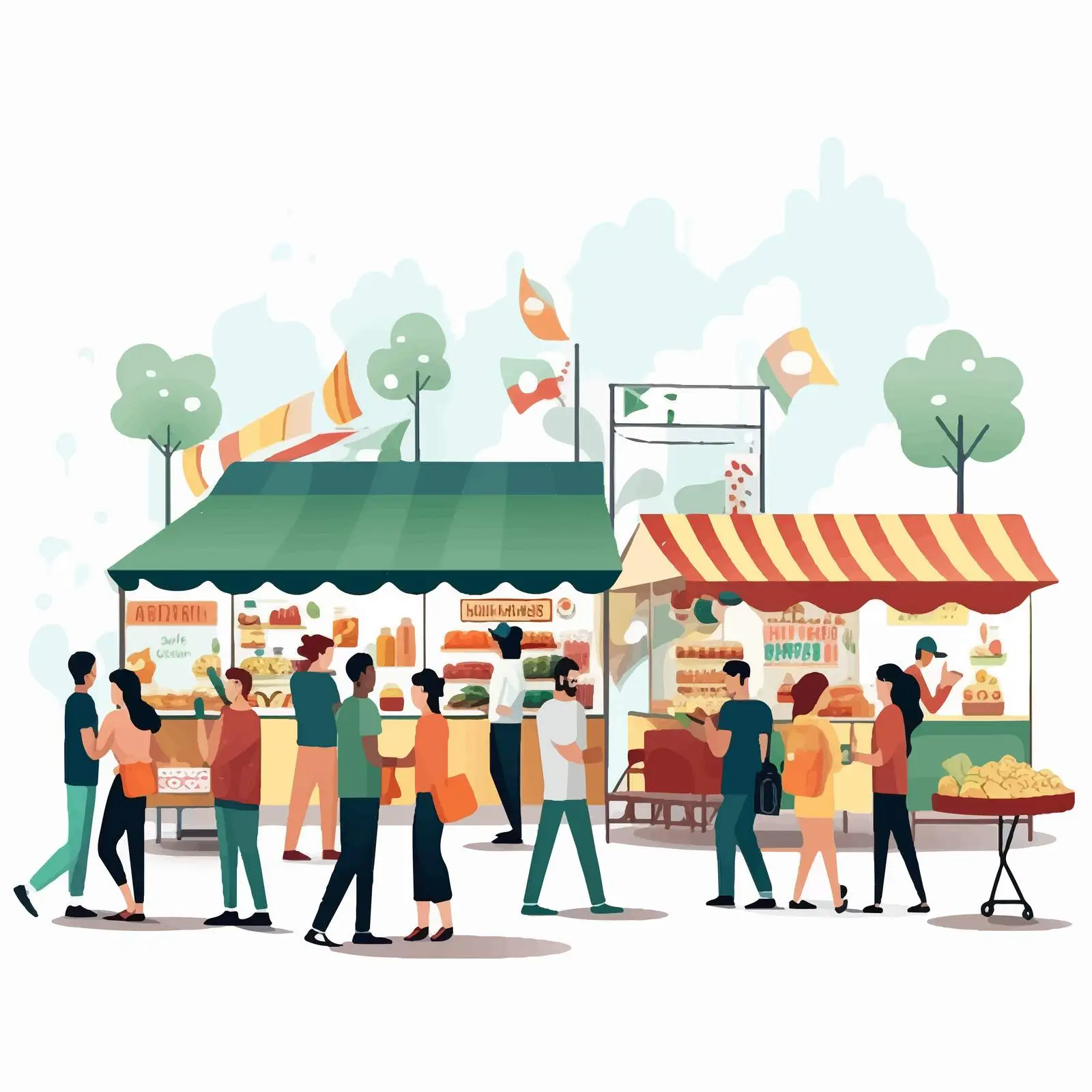 Outdoor Food Festival with Diverse Vendors — free download from Dotvec