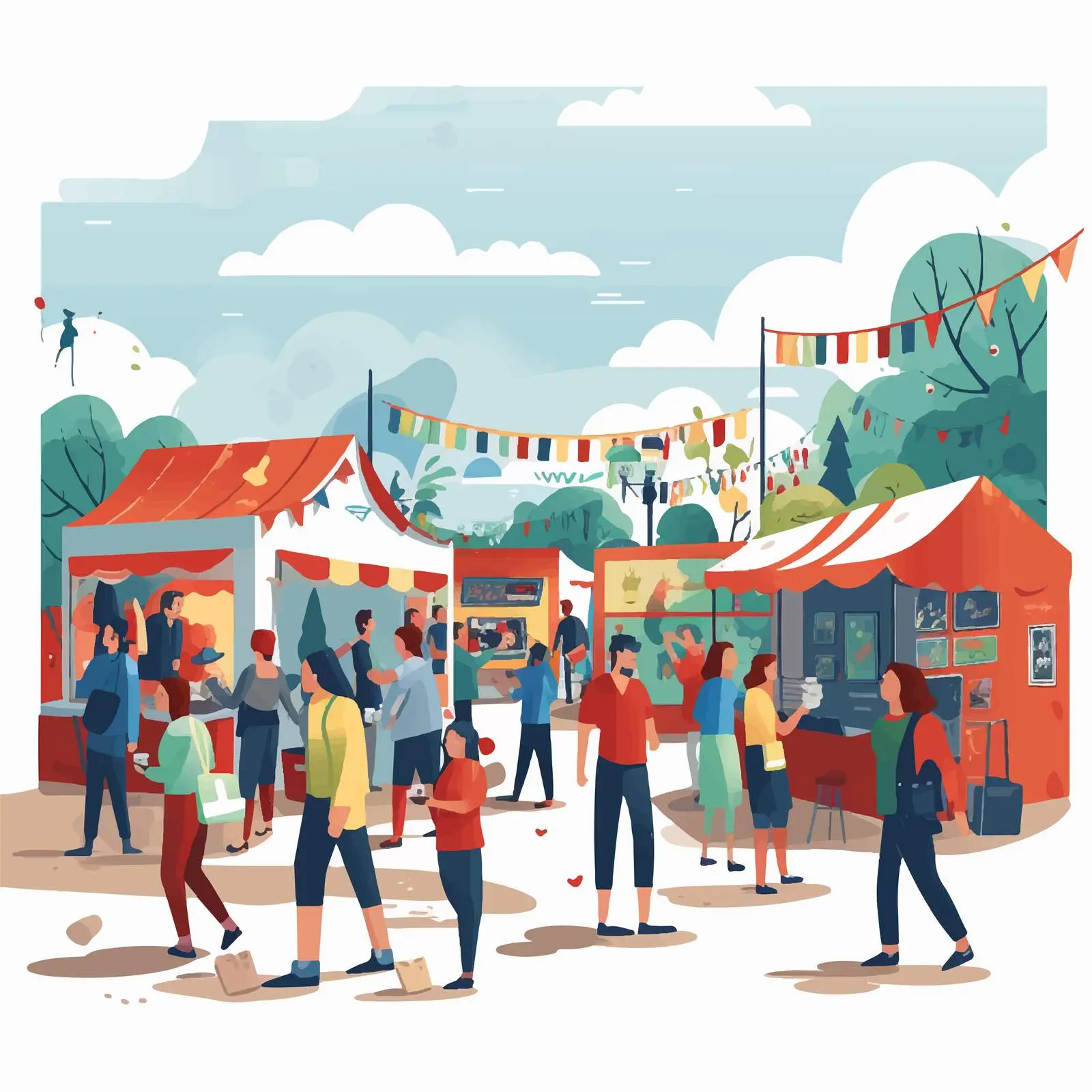 Outdoor Food Festival with Diverse Crowds — free download from Dotvec