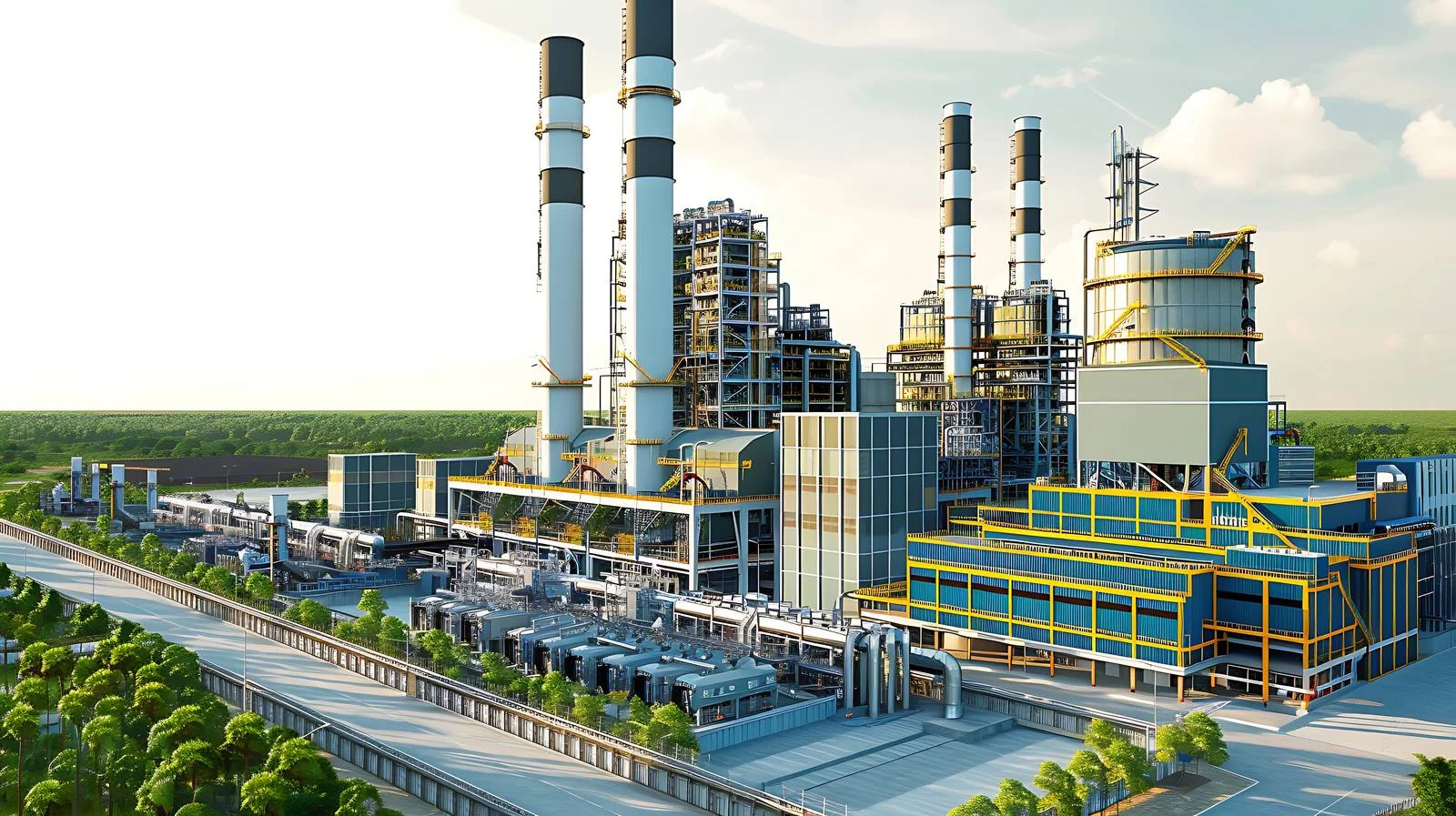 Panoramic Landscape of Vietnam Thermal Power Plant — free download from Dotvec