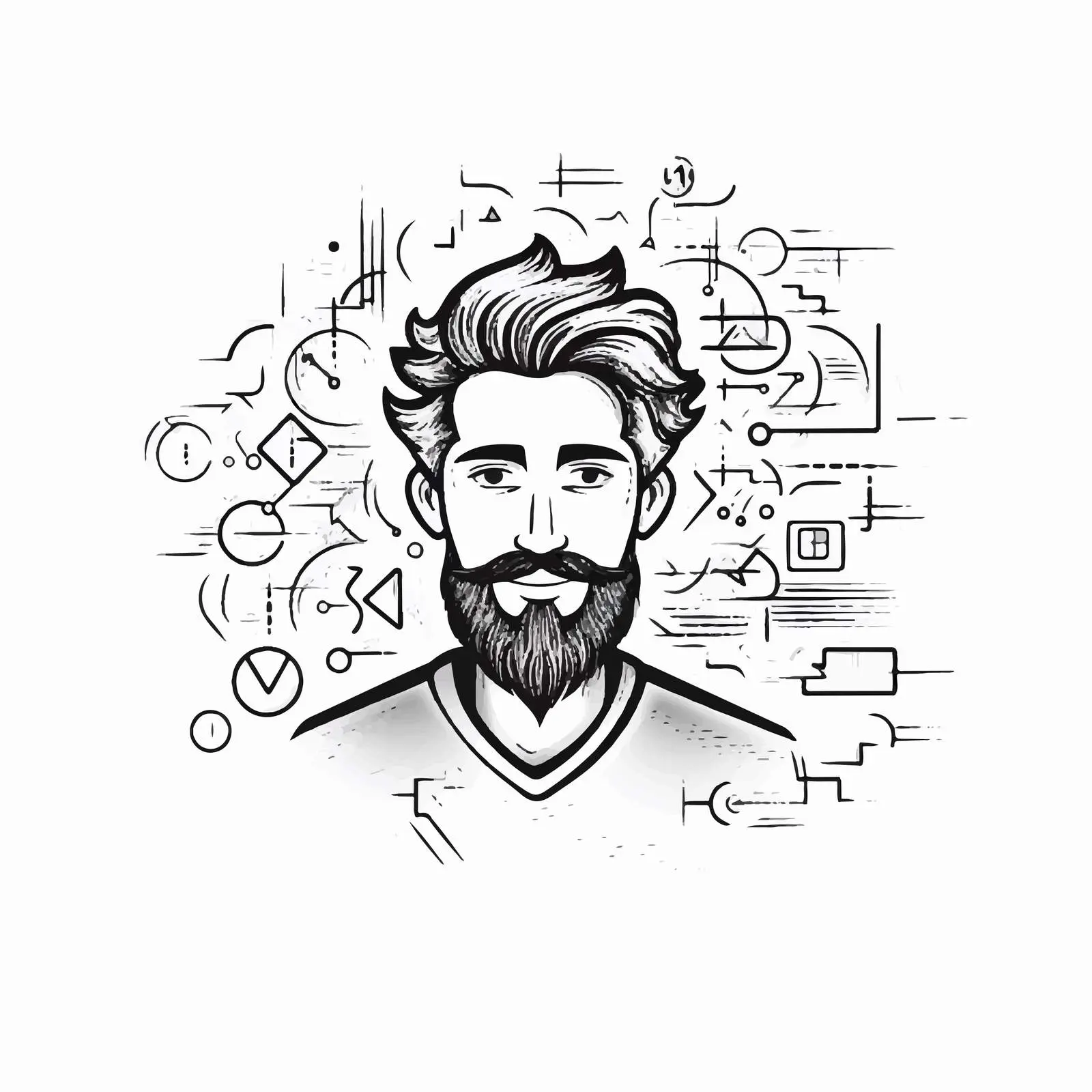 Outline Avatar Icon for Internet Communication Workflow — free download from Dotvec
