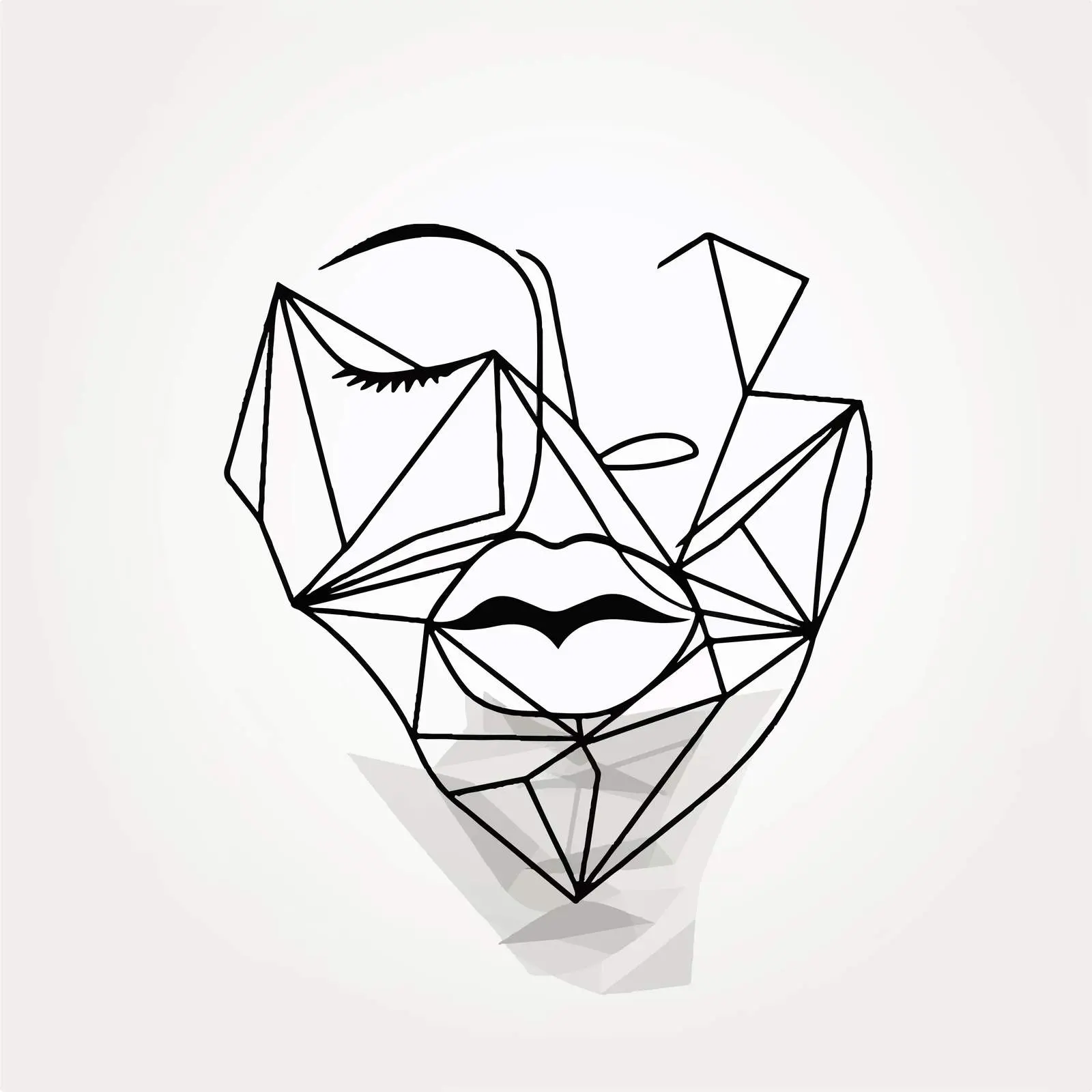 One Line Drawing of Kiss Symbol Love – free love icon image from Dotvec
