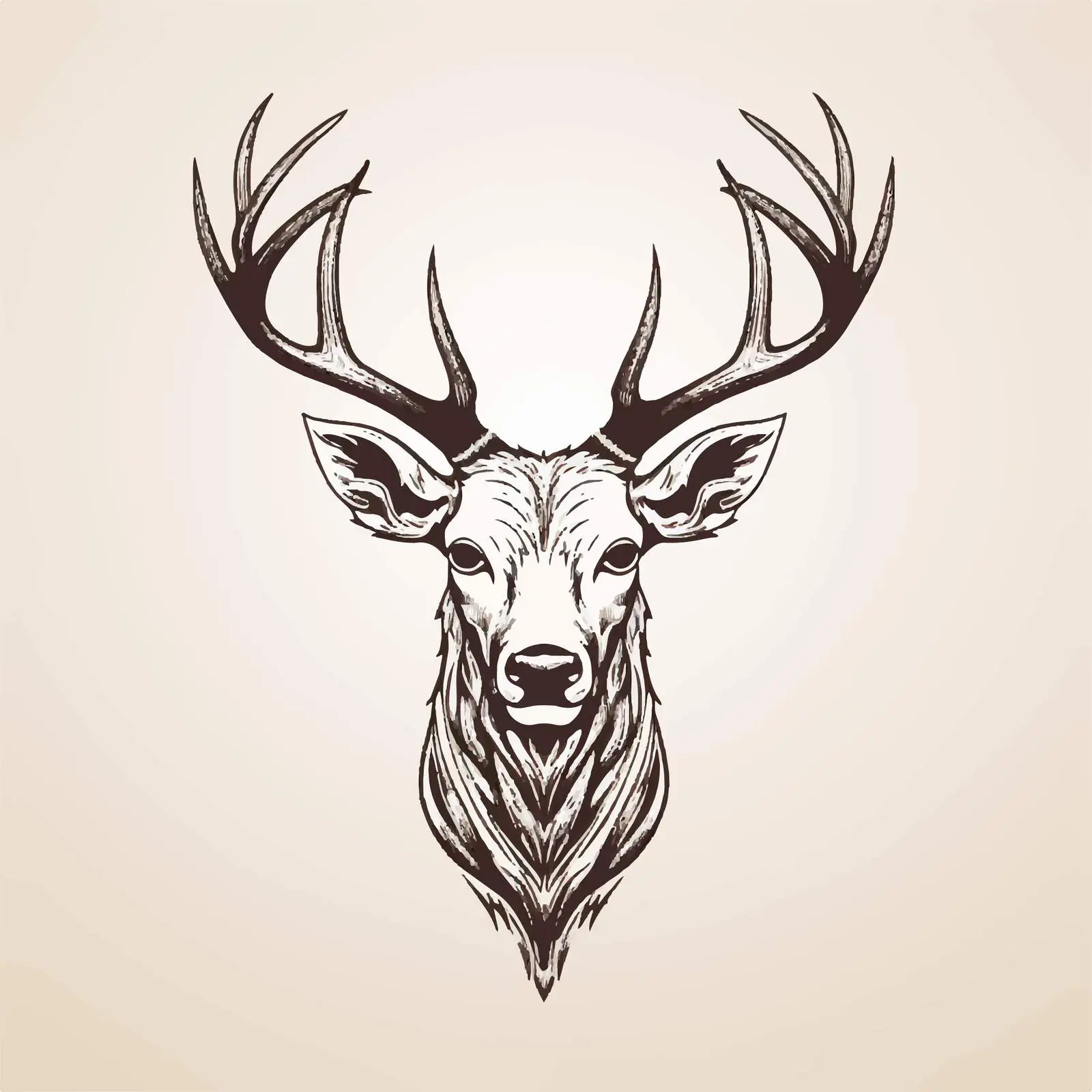 Elegant Male Red Deer Stag Portrait Vector — free download from Dotvec