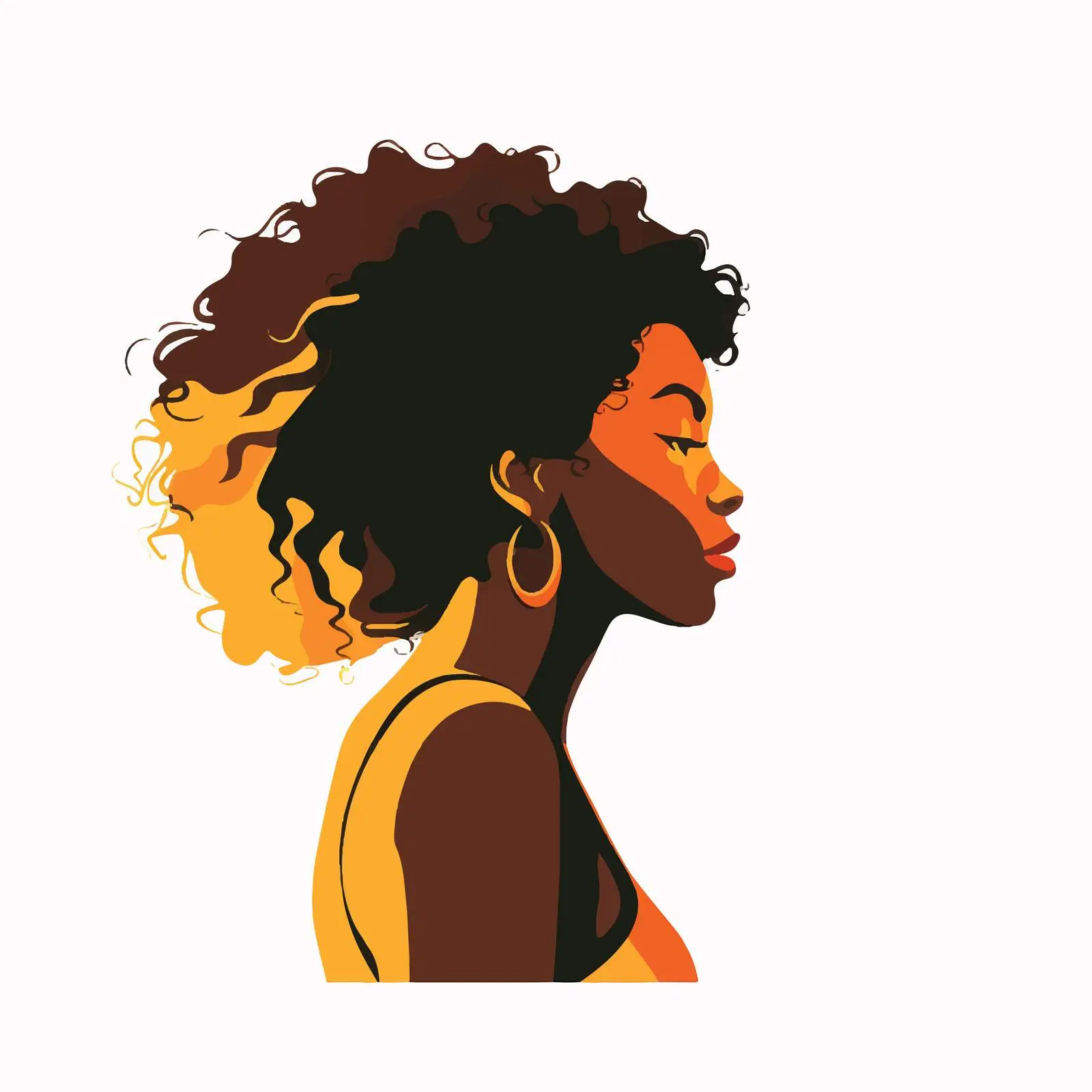 Silhouette of African American Girl Vector Art — free download from Dotvec
