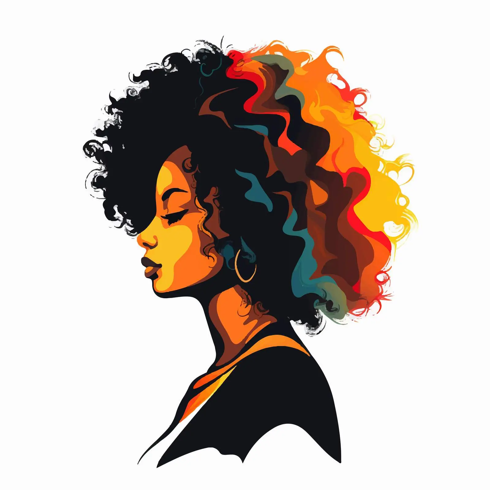 Silhouette of African American Woman Vector – free strength image from Dotvec