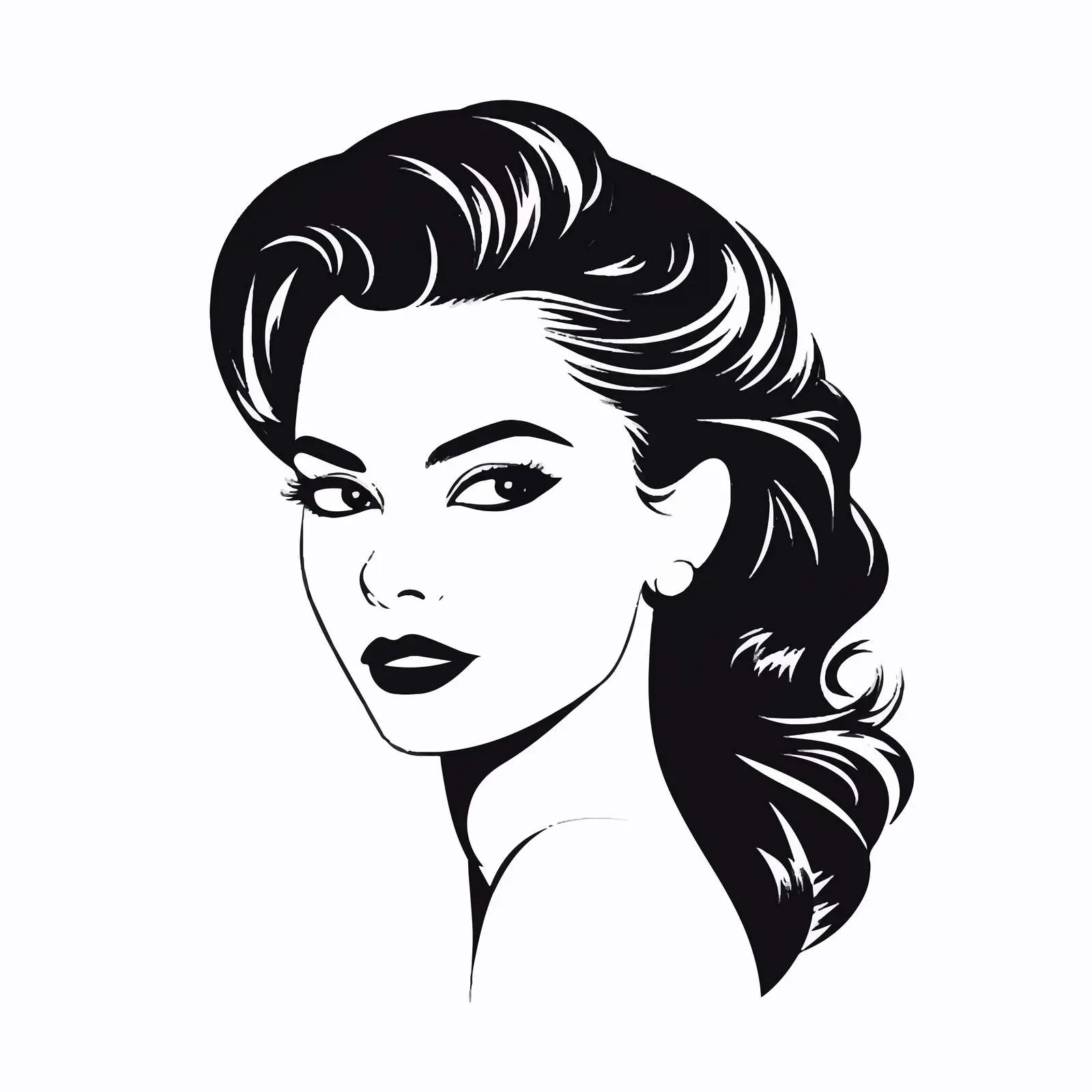 Silhouette of a Girl with Beautiful Features — free download from Dotvec